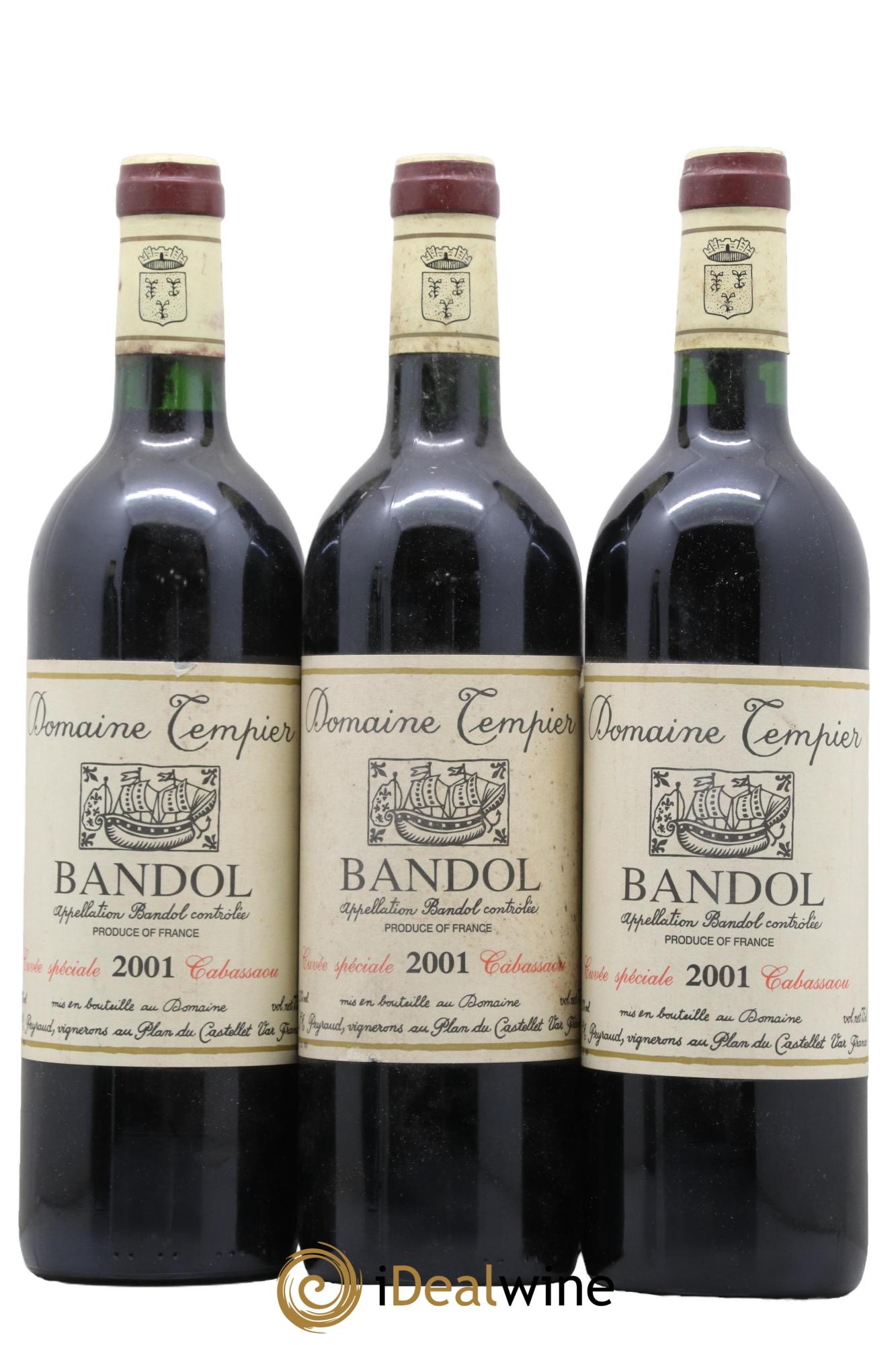 Bandol Domaine Tempier Cuvée Cabassaou Famille Peyraud 2001 - Lotto di 3 bottiglie - 0