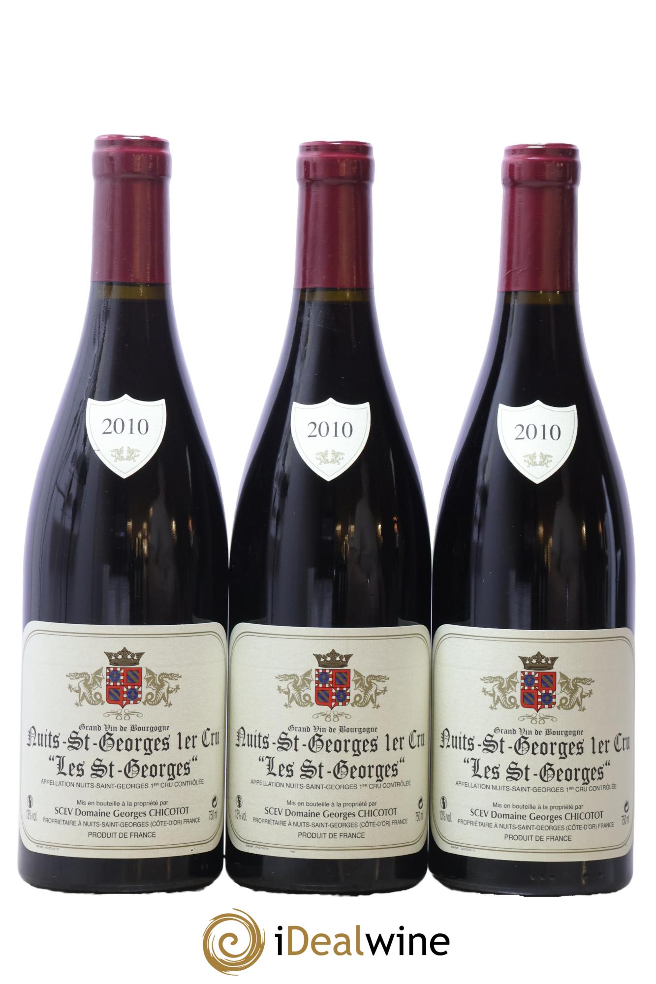 Nuits-Saint-Georges 1er Cru Les Saint-Georges Chicotot 2010 - Lot de 3 bouteilles - 0