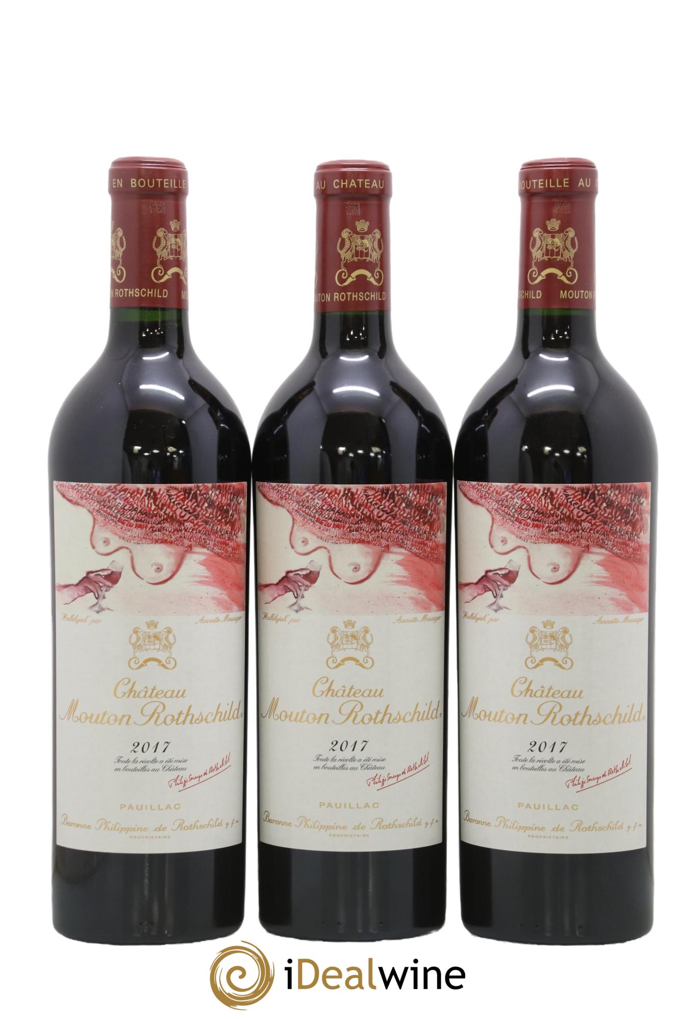 Château Mouton Rothschild 1er Grand Cru Classé  2017 - Lot of 3 bottles - 0