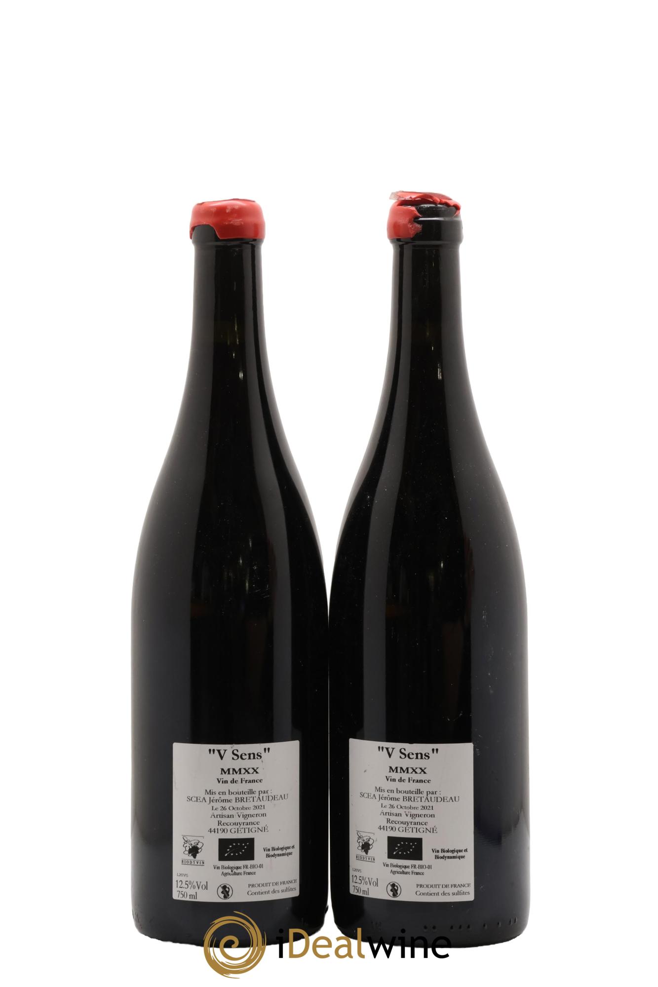 Vin de France V Sens Jérôme Bretaudeau - Domaine de Bellevue 2020 - Lot de 2 bouteilles - 1