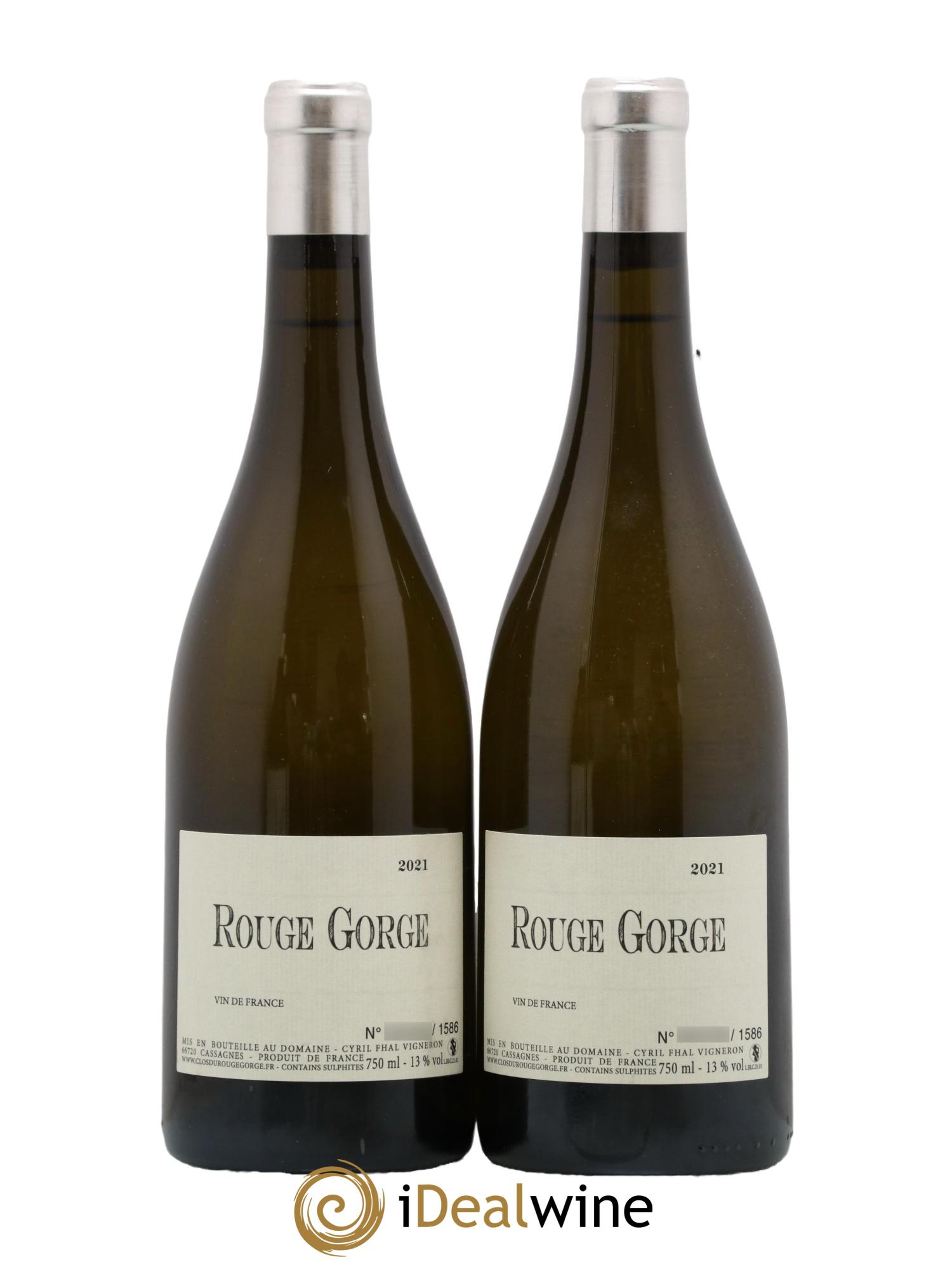 Vin de France Clos du Rouge Gorge 2021 - Lot de 2 bouteilles - 0