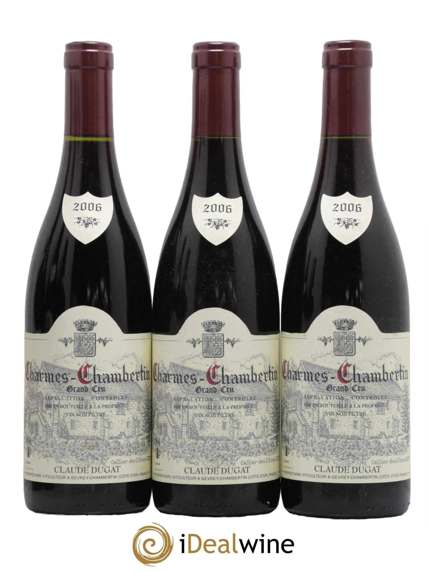 Charmes-Chambertin Grand Cru Claude Dugat 2006 - Lot de 3 bouteilles - 0