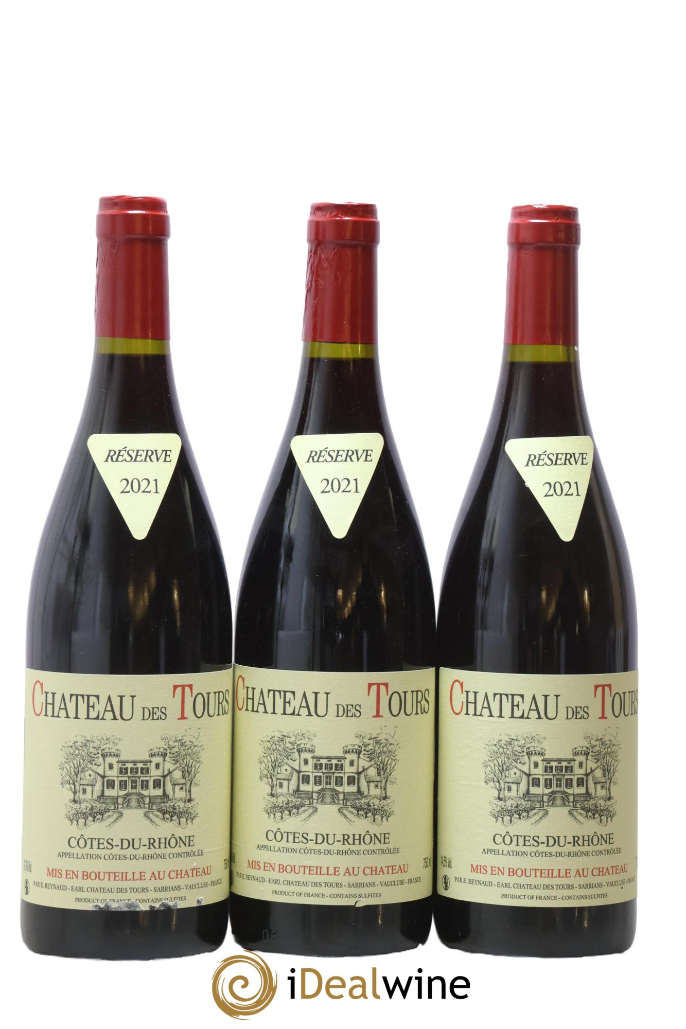 Côtes-du-Rhône Château des Tours Emmanuel Reynaud 2021 - Lotto di 3 bottiglie - 0