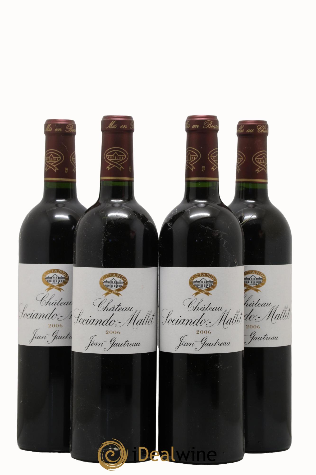Château Sociando Mallet 2006 - Lot of 4 bottles - 0