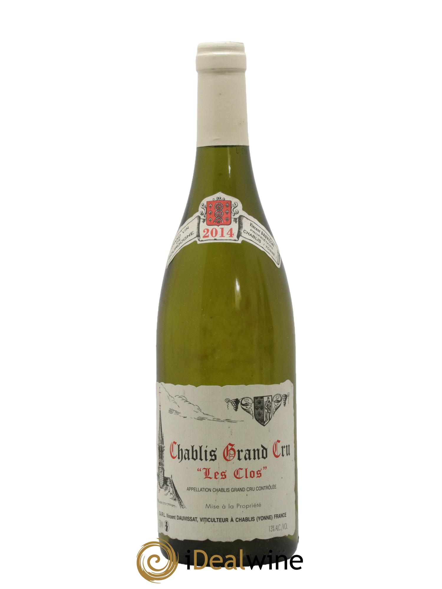 Chablis Grand Cru Les Clos Vincent Dauvissat (Domaine) 2014 - Lot de 1 bouteille - 0