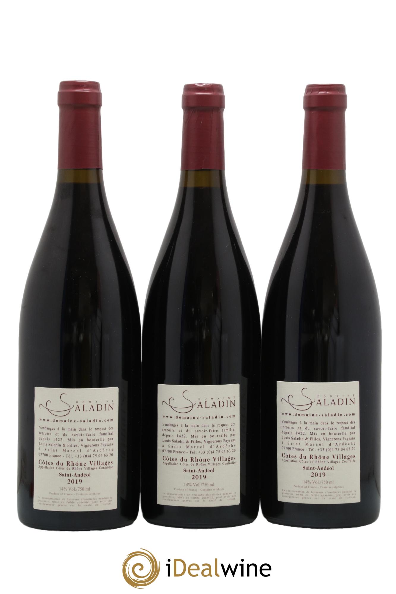 Côtes-du-Rhône Fan dé Lune Domaine Saladin 2019 - Posten von 3 Flaschen - 1