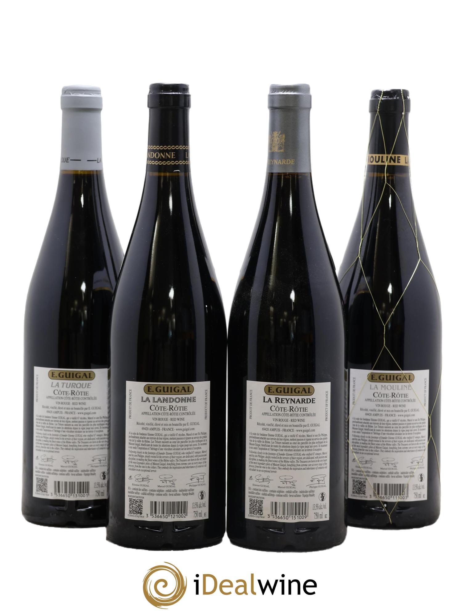 Côte-Rôtie Guigal Quatuor La Turque - La Landonne - La Mouline - La Reynarde Guigal 2022 - Lotto di 4 bottiglie - 1
