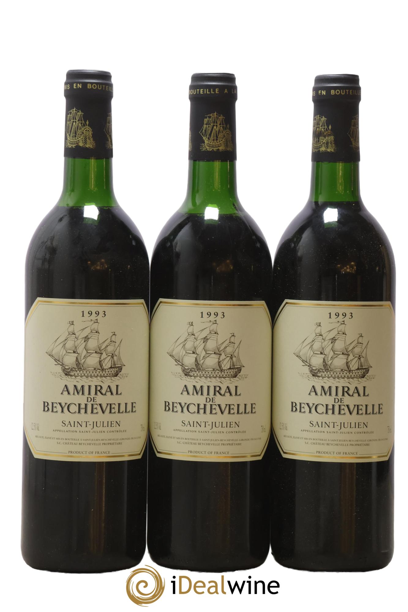 Amiral de Beychevelle Second Vin 1993 - Lot de 3 bouteilles - 0