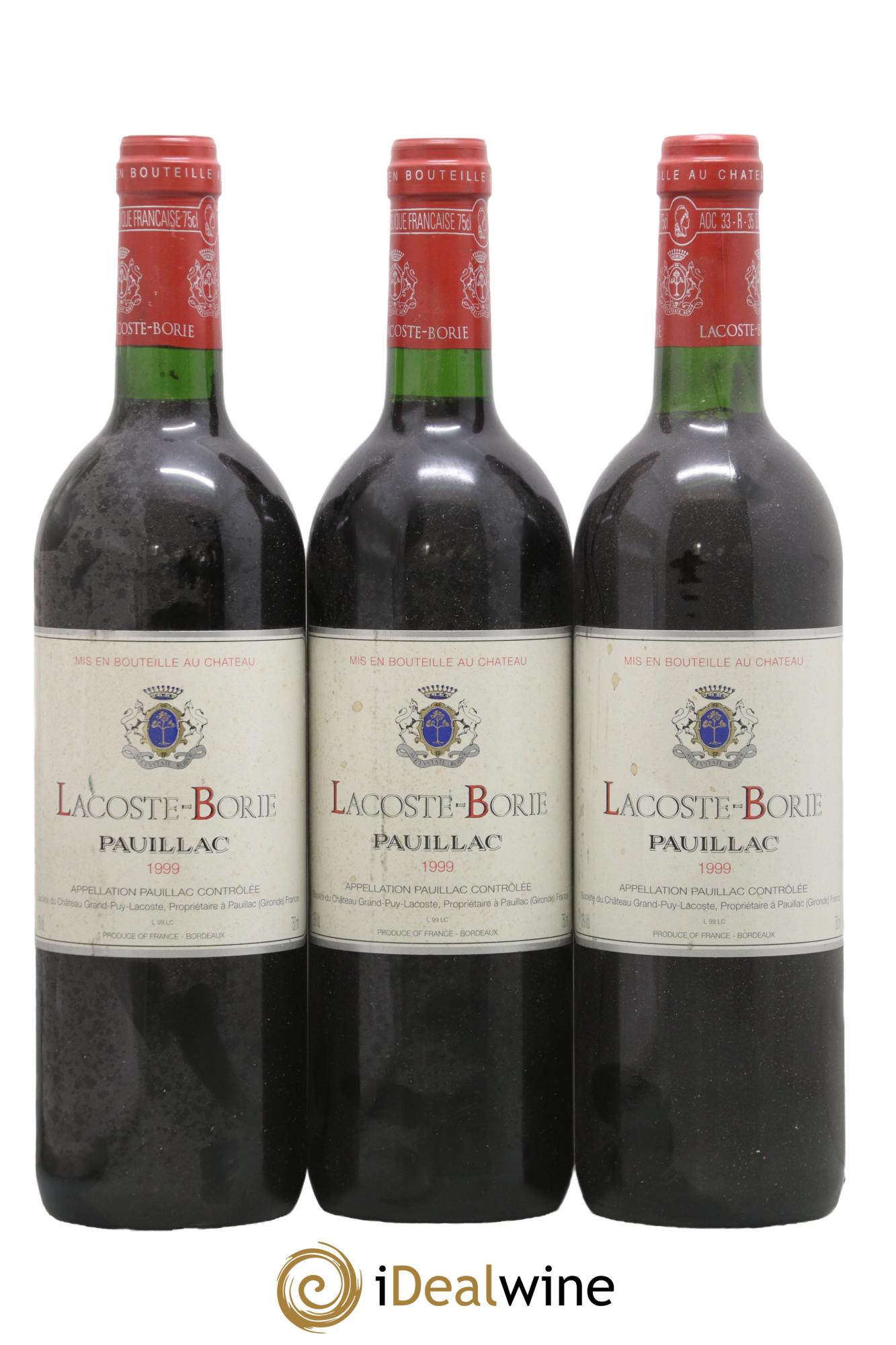 Lacoste Borie 1999 - Lot de 3 bouteilles - 0