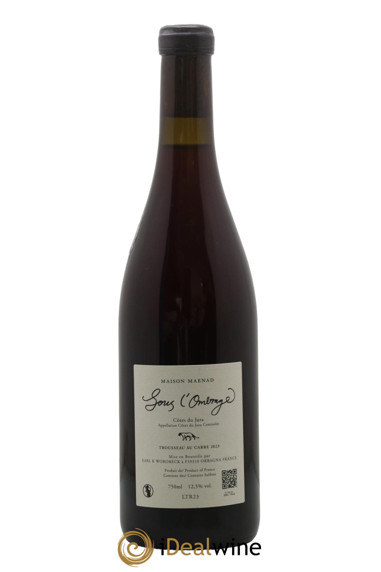 Côtes du Jura Trousseau au carré Sous l'Ombrage Katie Worobeck Maison Maenad Sous L’Ombrage Trousseau Au Carre Katie Worobeck Maison Maenad 2023 - Lot of 1 bottle - 1