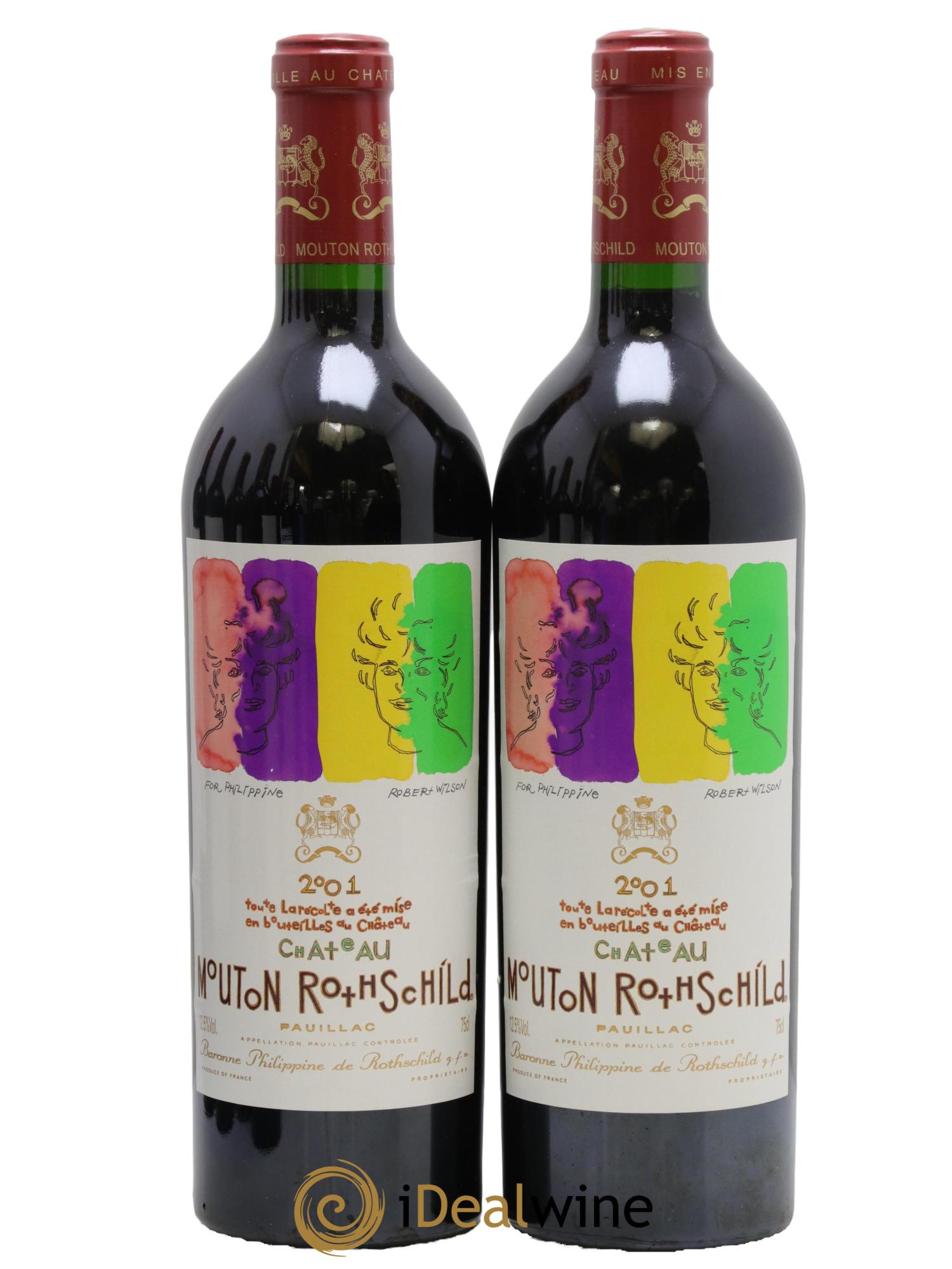 Château Mouton Rothschild 1er Grand Cru Classé 2001 - Lot of 2 bottles - 0