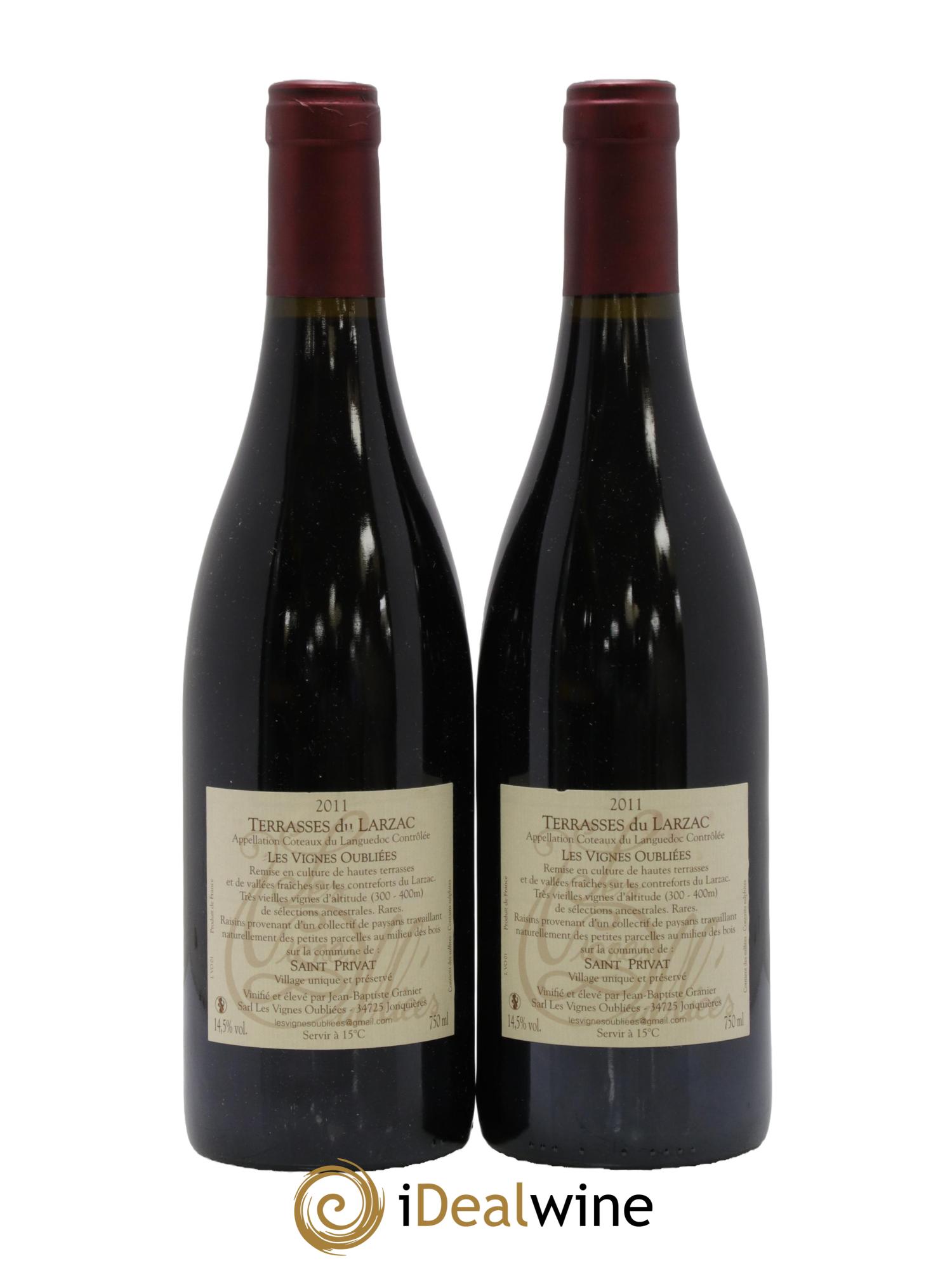 Terrasses du Larzac Les Vignes Oubliées Jean-Baptiste Granier 2011 - Lot de 2 bouteilles - 1