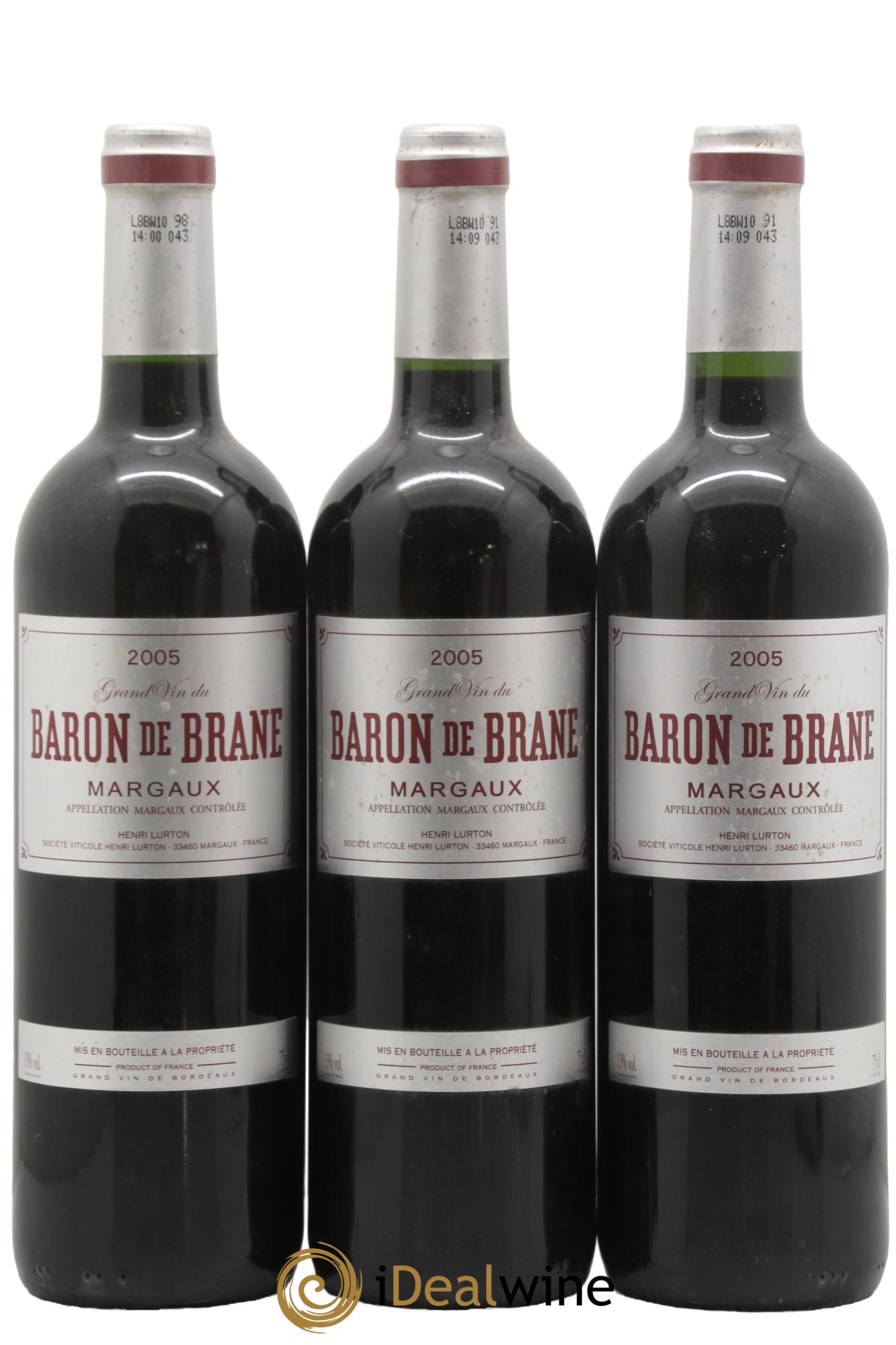 Baron de Brane Second Vin 2005 - Lot of 3 bottles - 0