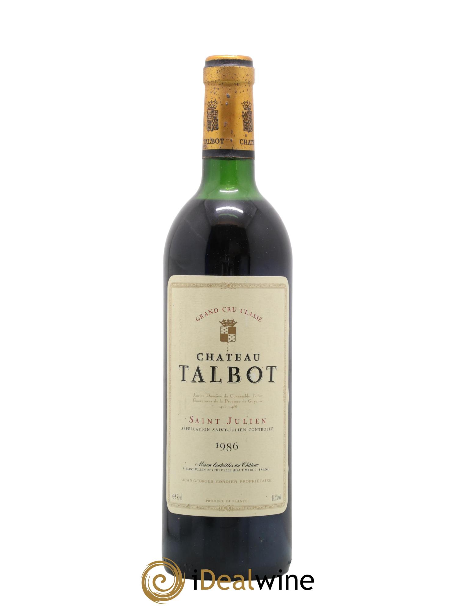 Château Talbot 4ème Grand Cru Classé 1986 - Lot de 1 bouteille - 0