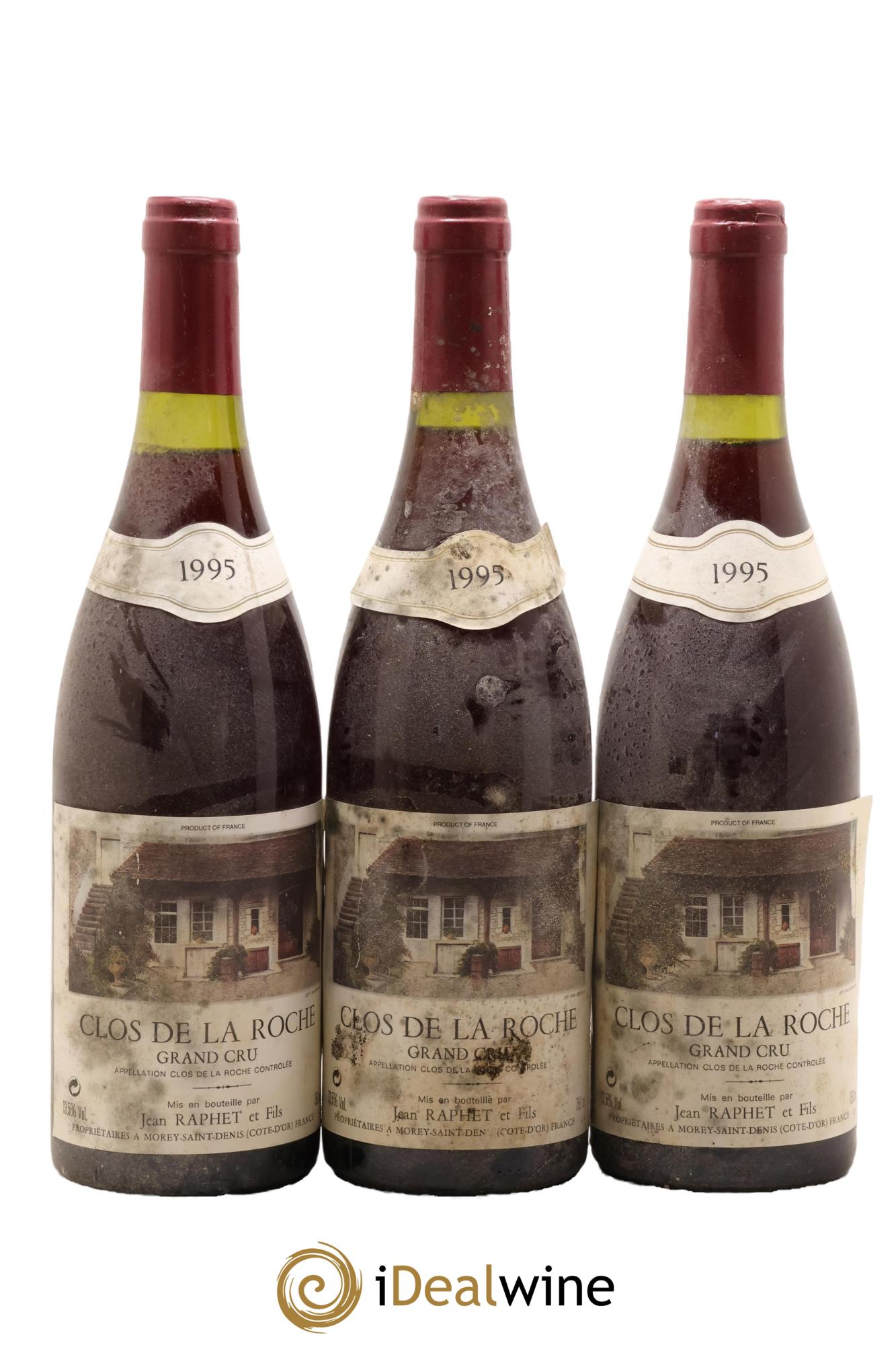 Clos de la Roche Grand Cru Jean Raphet et Fils 1995 - Lot de 3 bouteilles - 1