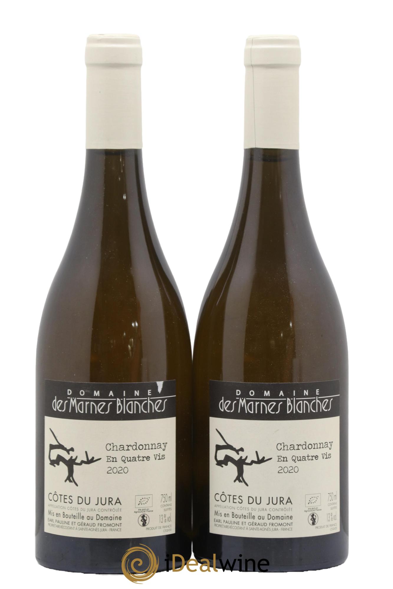Côtes du Jura En Quatre Vis Chardonnay Marnes Blanches (Domaine des) 2020 - Lot de 2 bouteilles - 0