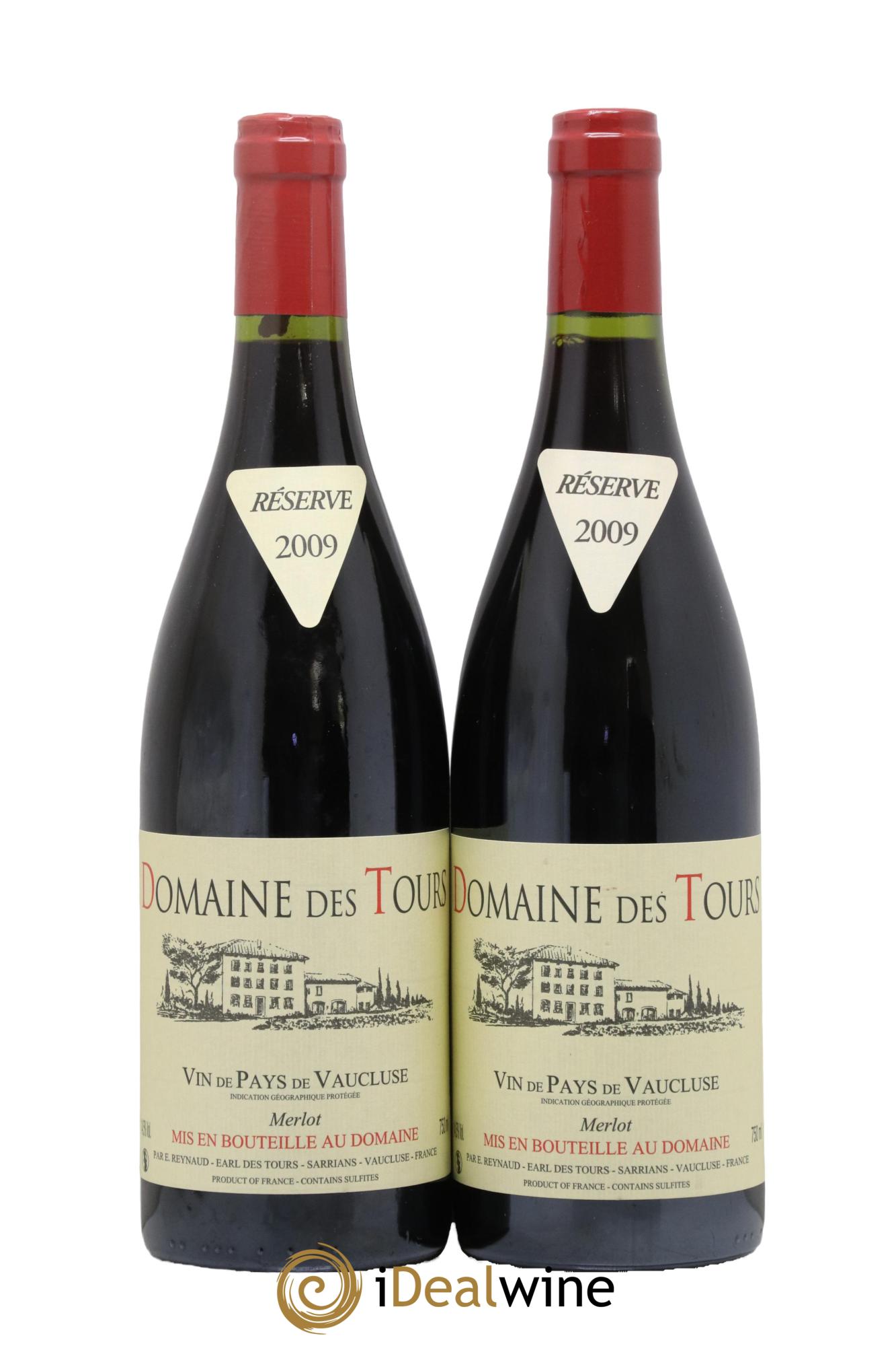 Vaucluse Domaine des Tours Merlot Emmanuel Reynaud 2009 - Lot de 2 bouteilles - 0