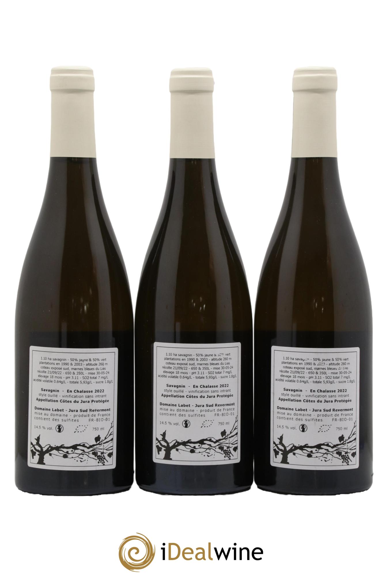 Côtes du Jura Savagnin en Chalasse Romain - Julien - Charline Labet 2022 - Lot de 3 bouteilles - 1