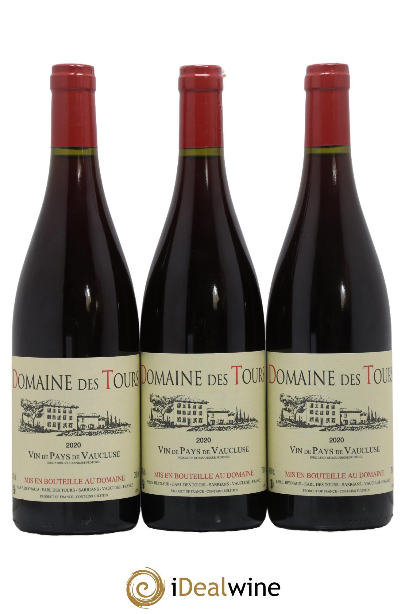Vaucluse (Vin de Pays de Vaucluse) Domaine des Tours Emmanuel Reynaud 2020 - Lot de 3 bouteilles - 0