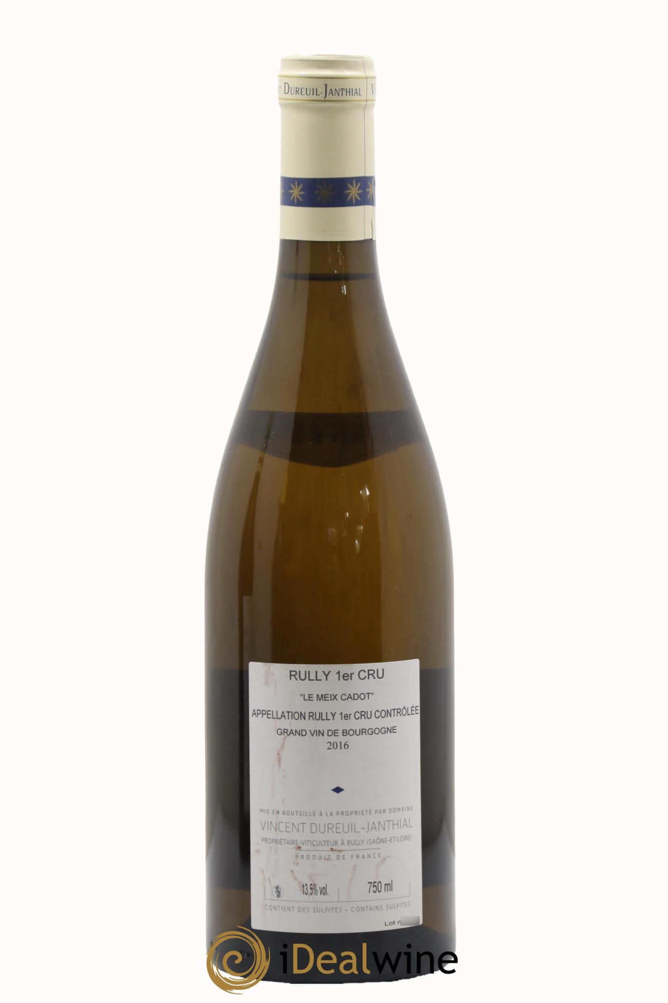 Rully 1er Cru Le Meix Cadot Vieilles Vignes Vincent Dureuil-Janthial 2016 - Lot de 1 bouteille - 1