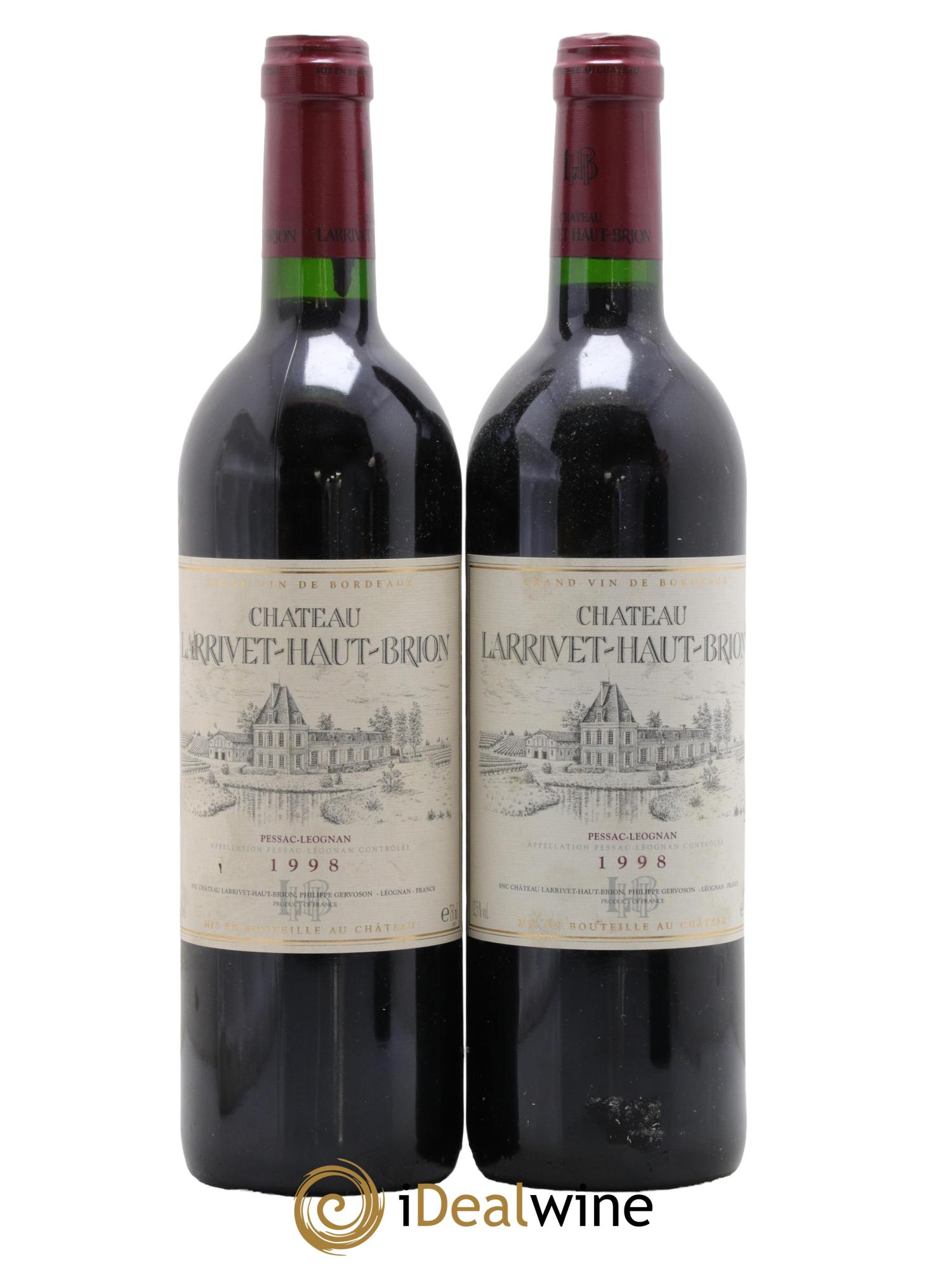 Château Larrivet Haut-Brion  1998 - Lot de 2 bouteilles - 0
