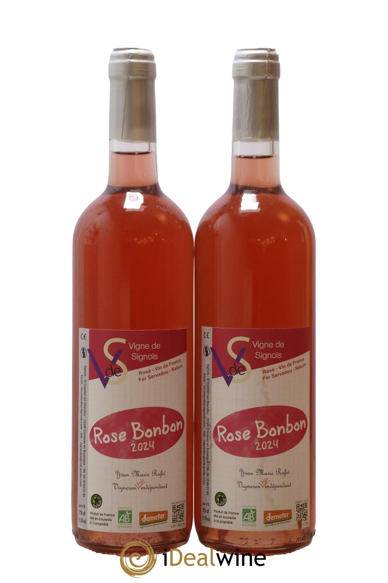 Vin de France Rose Bonbon Vigne De Signols 2024 - Lot de 2 bouteilles - 0