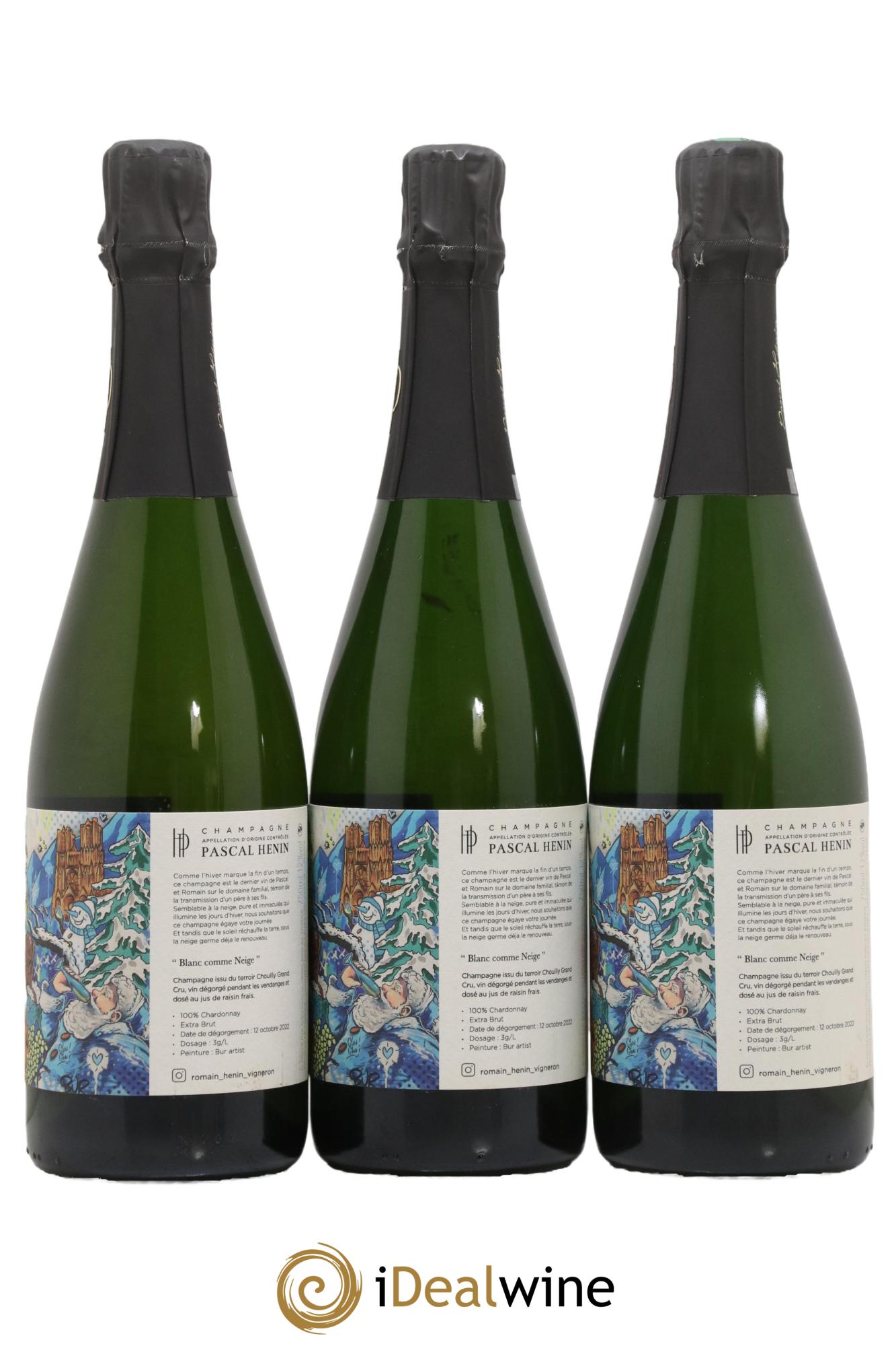Blanc Comme Neige Pascal Henin - Romain Henin - Lot de 3 bouteilles - 1