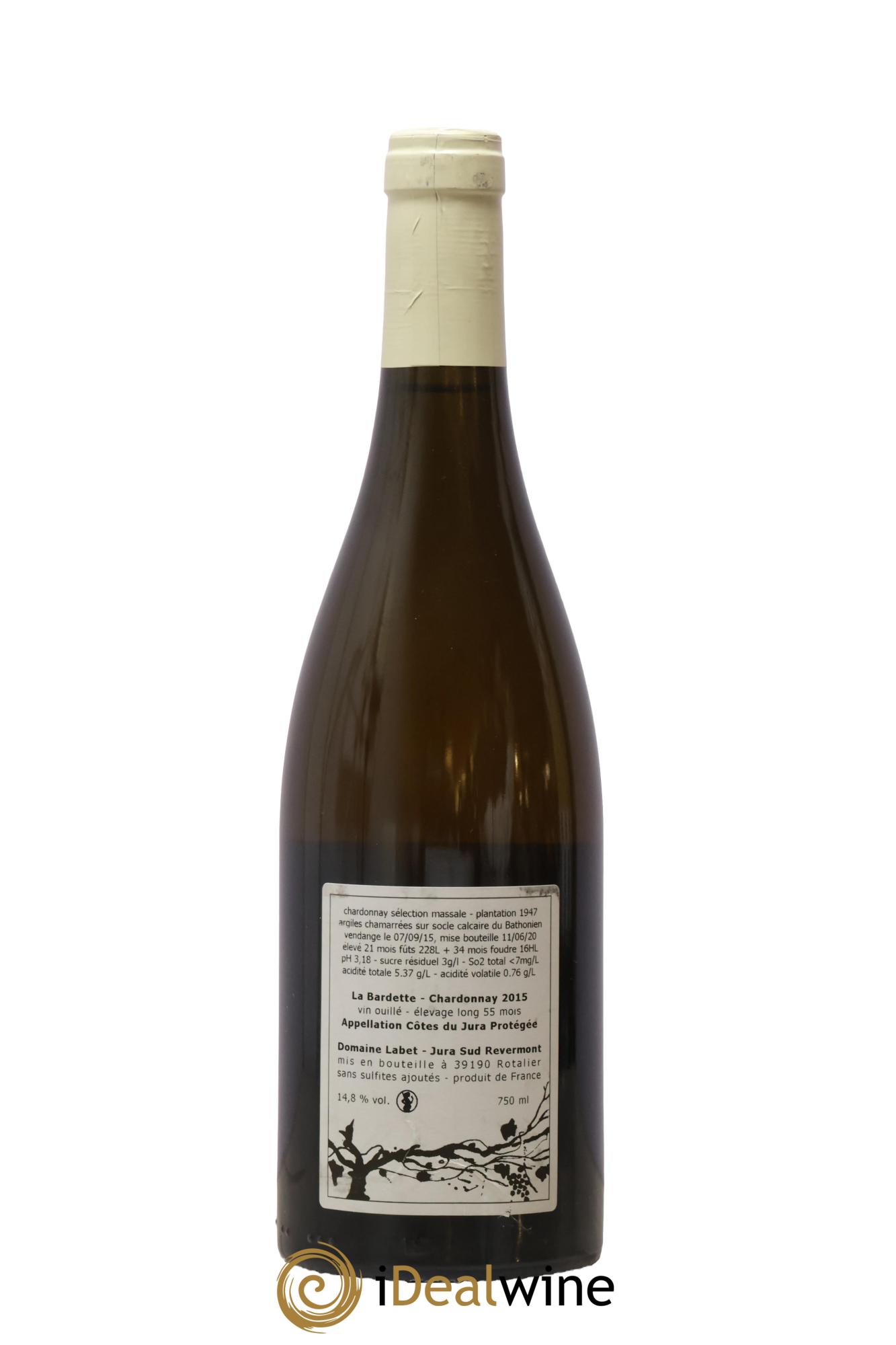 Côtes du Jura Chardonnay La Bardette Romain - Julien - Charline Labet 2015 - Posten von 1 Flasche - 1