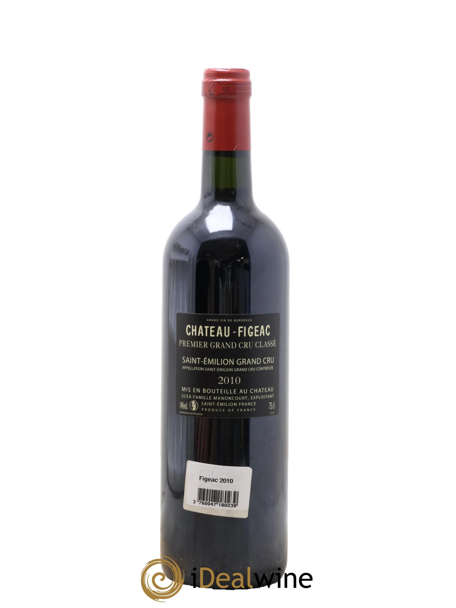 Château Figeac 1er Grand Cru Classé A 2010 - Lotto di 1 bottiglia - 2