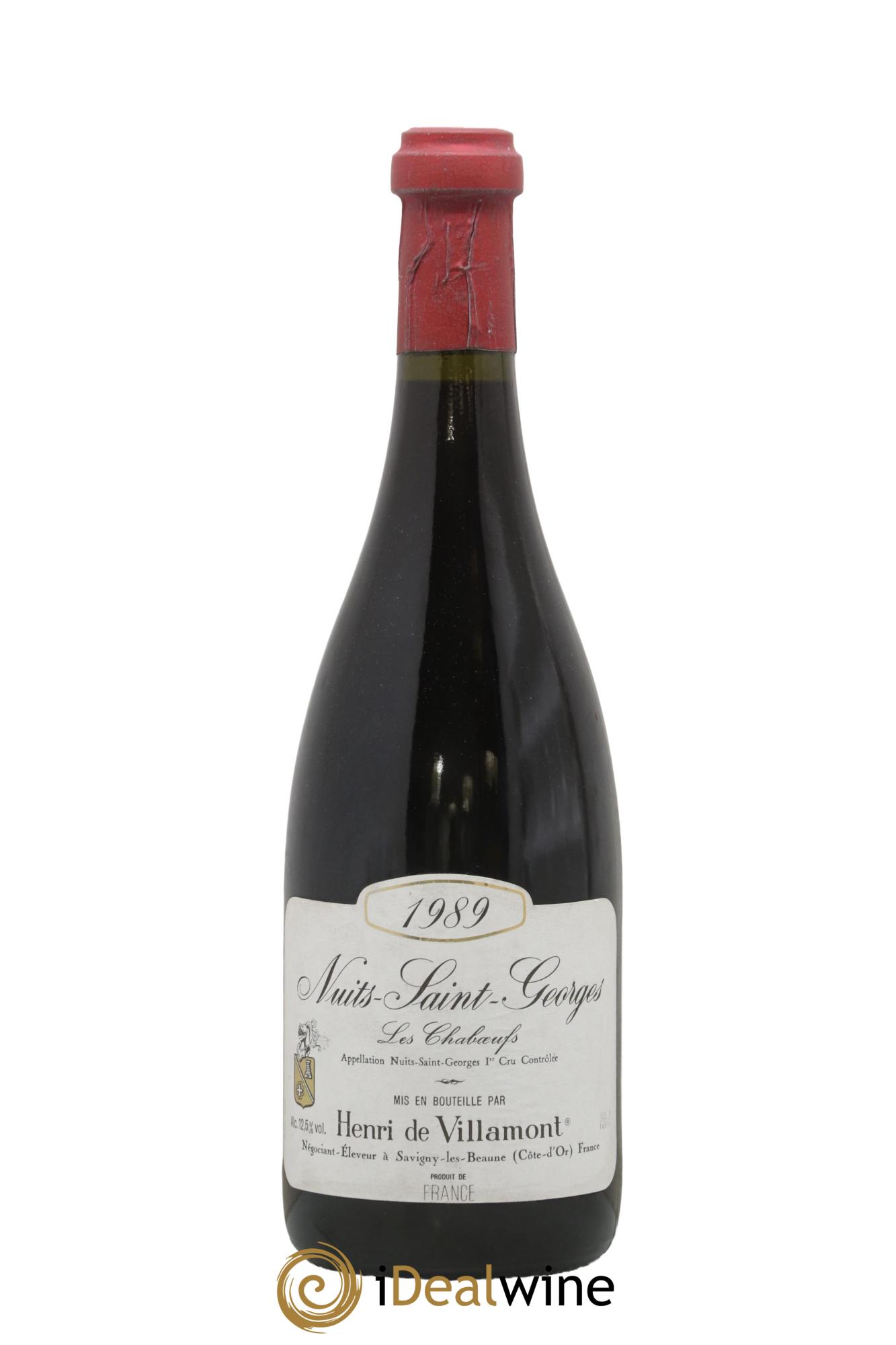 Nuits Saint-Georges 1er Cru Les Chaboeufs Henri de Villamont 1989 - Posten von 1 Flasche - 0
