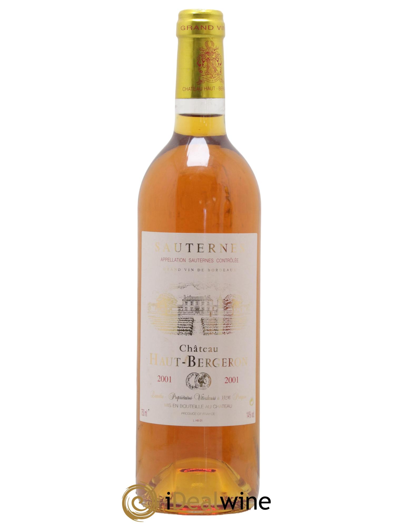 Château Haut-Bergeron 2001 - Posten von 1 Flasche - 0