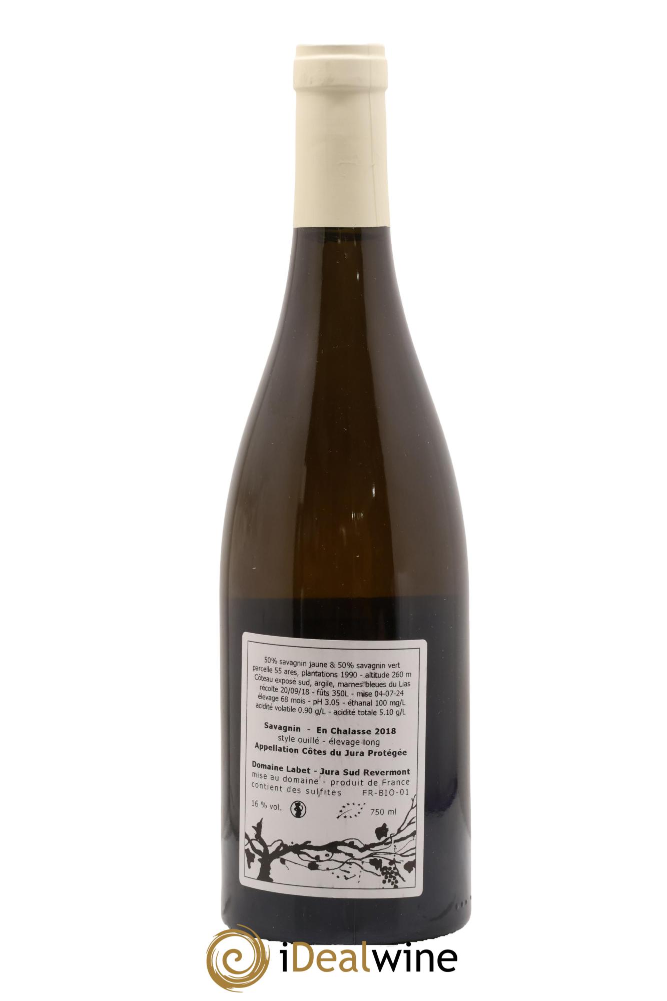 Côtes du Jura Savagnin en Chalasse Elevage Long Romain - Julien  - Charline Labet 2018 - Lot of 1 bottle - 1