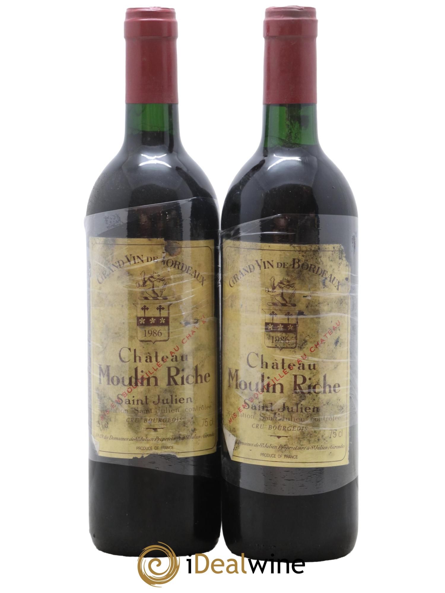 Château Moulin Riche 1986 - Lotto di 2 bottiglie - 0