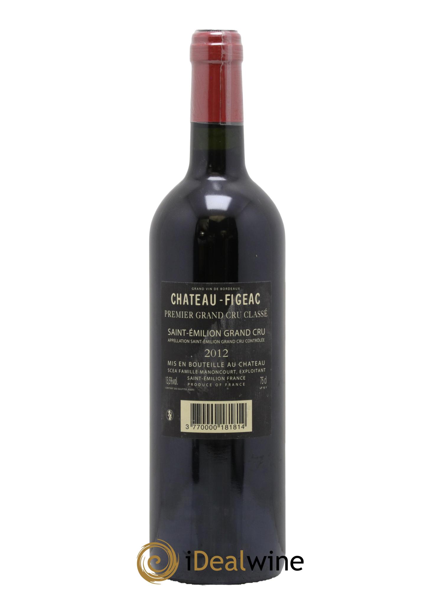 Château Figeac 1er Grand Cru Classé A  2012 - Lotto di 1 bottiglia - 1
