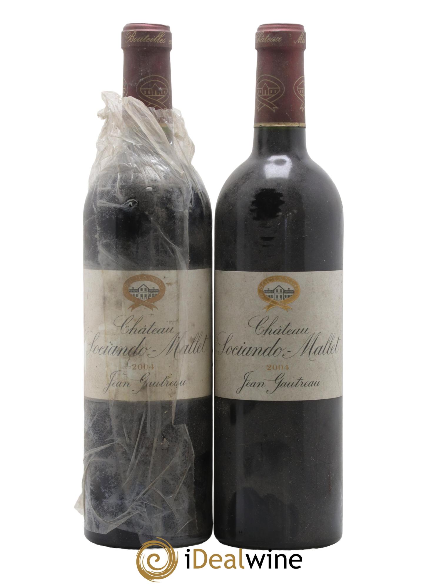 Château Sociando Mallet 2004 - Lotto di 2 bottiglie - 0