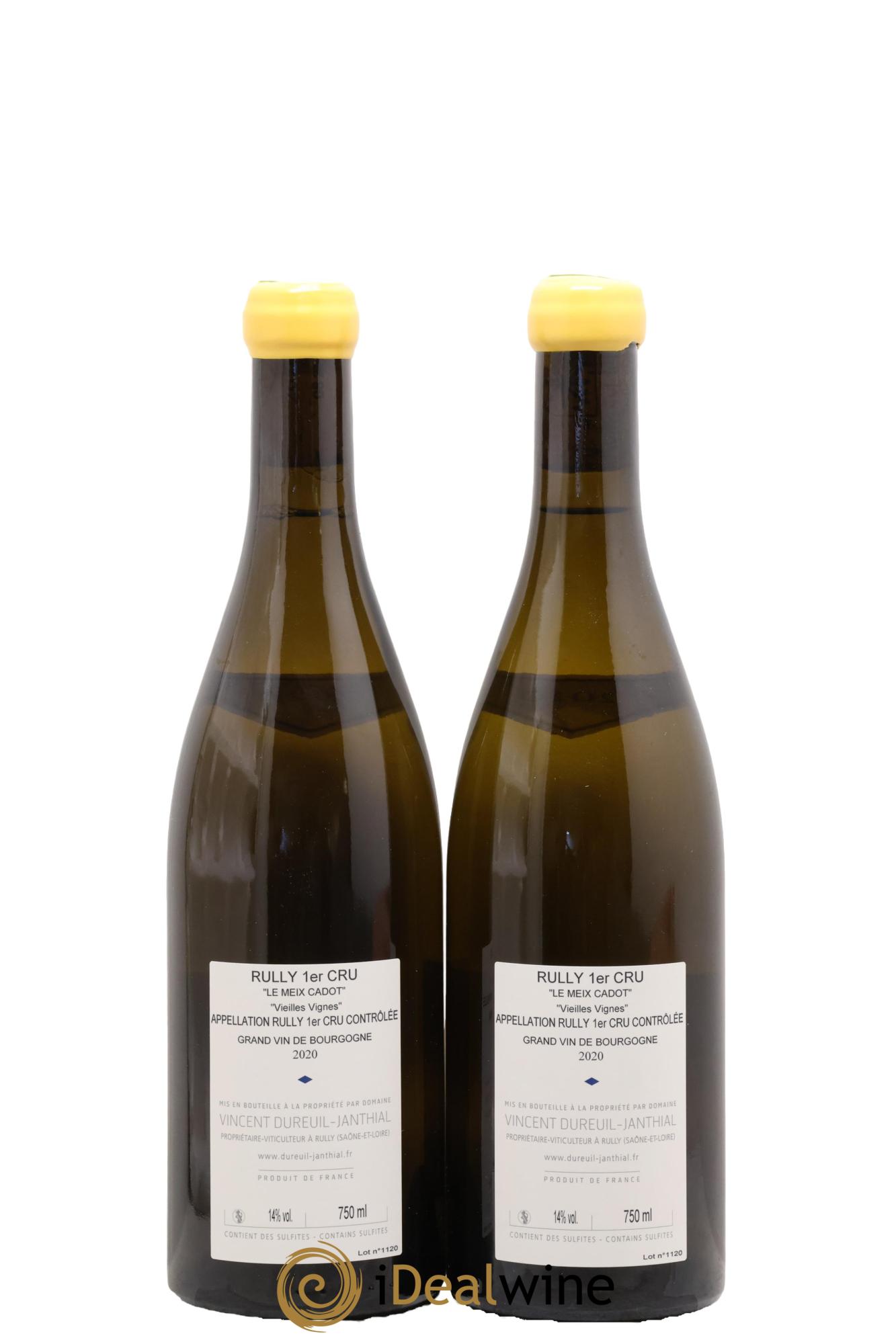 Rully 1er Cru Le Meix Cadot Vieilles Vignes Vincent Dureuil-Janthial 2020 - Lotto di 2 bottiglie - 1