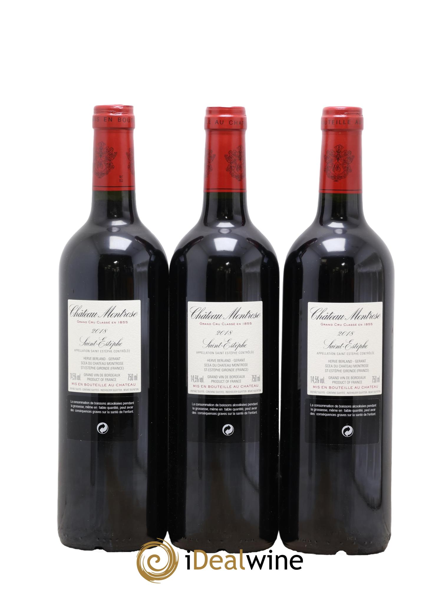 Château Montrose 2ème Grand Cru Classé 2018 - Lot de 3 bouteilles - 1