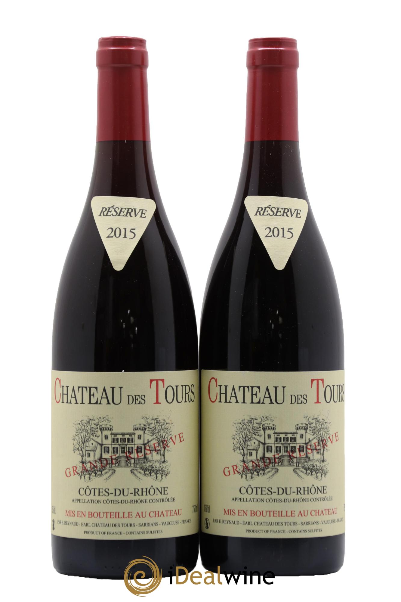 Côtes-du-Rhône Château des Tours Grande Réserve Emmanuel Reynaud 2015 - Lot de 2 bouteilles - 0