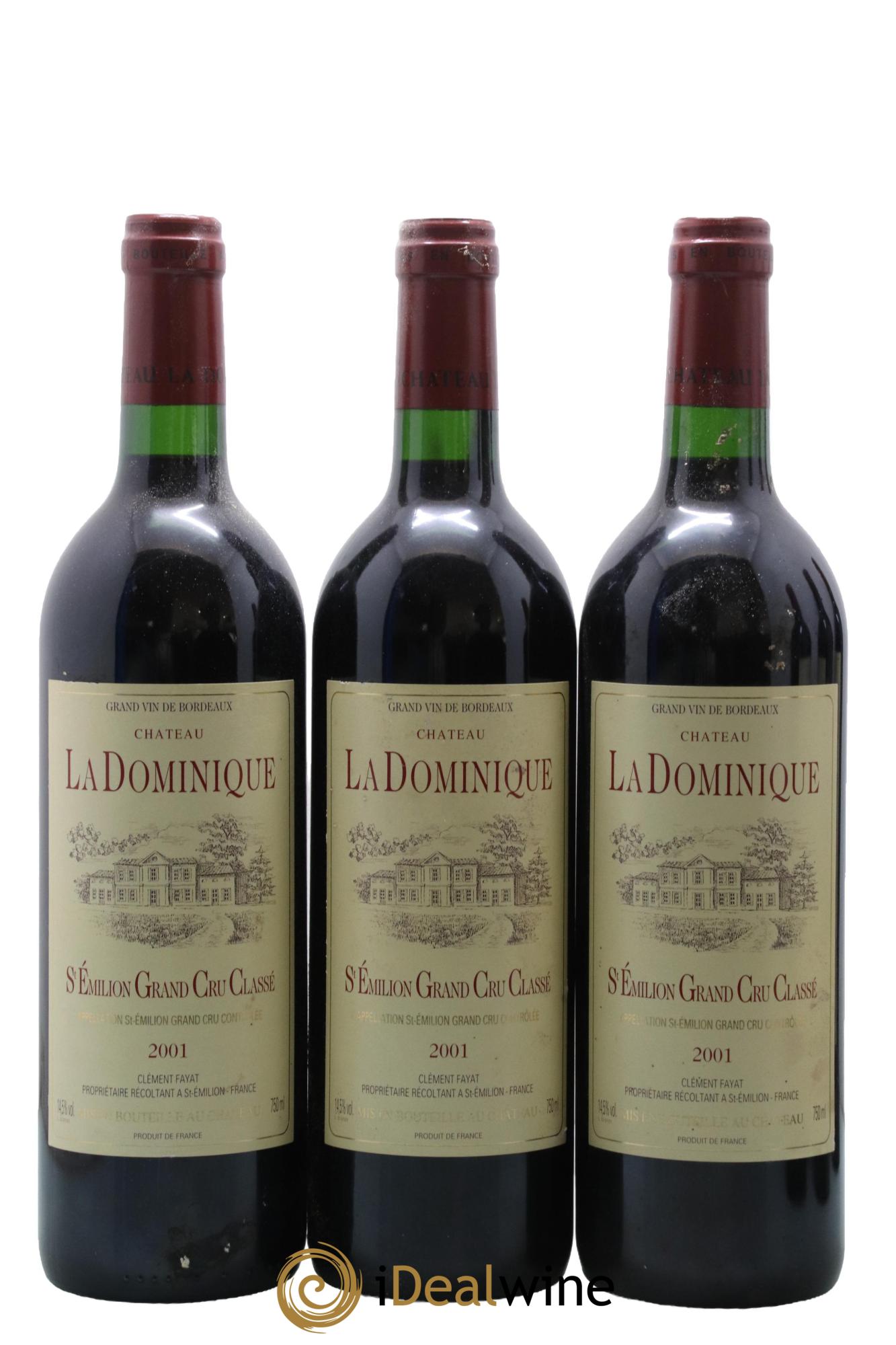Château la Dominique Grand Cru Classé 2001 - Lot de 6 bouteilles - 1
