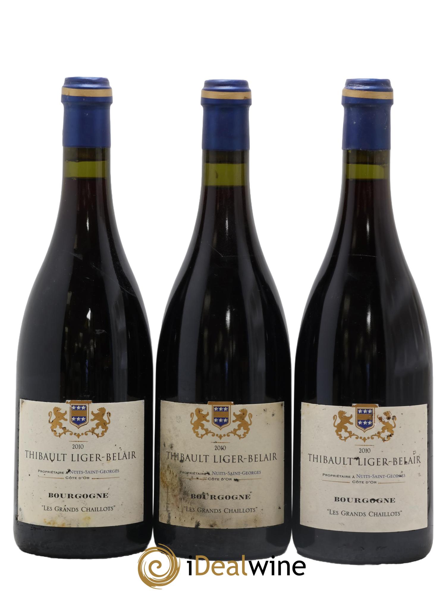 Bourgogne Les Grands Chaillots Thibault Liger-Belair 2010 - Lot de 3 bouteilles - 0