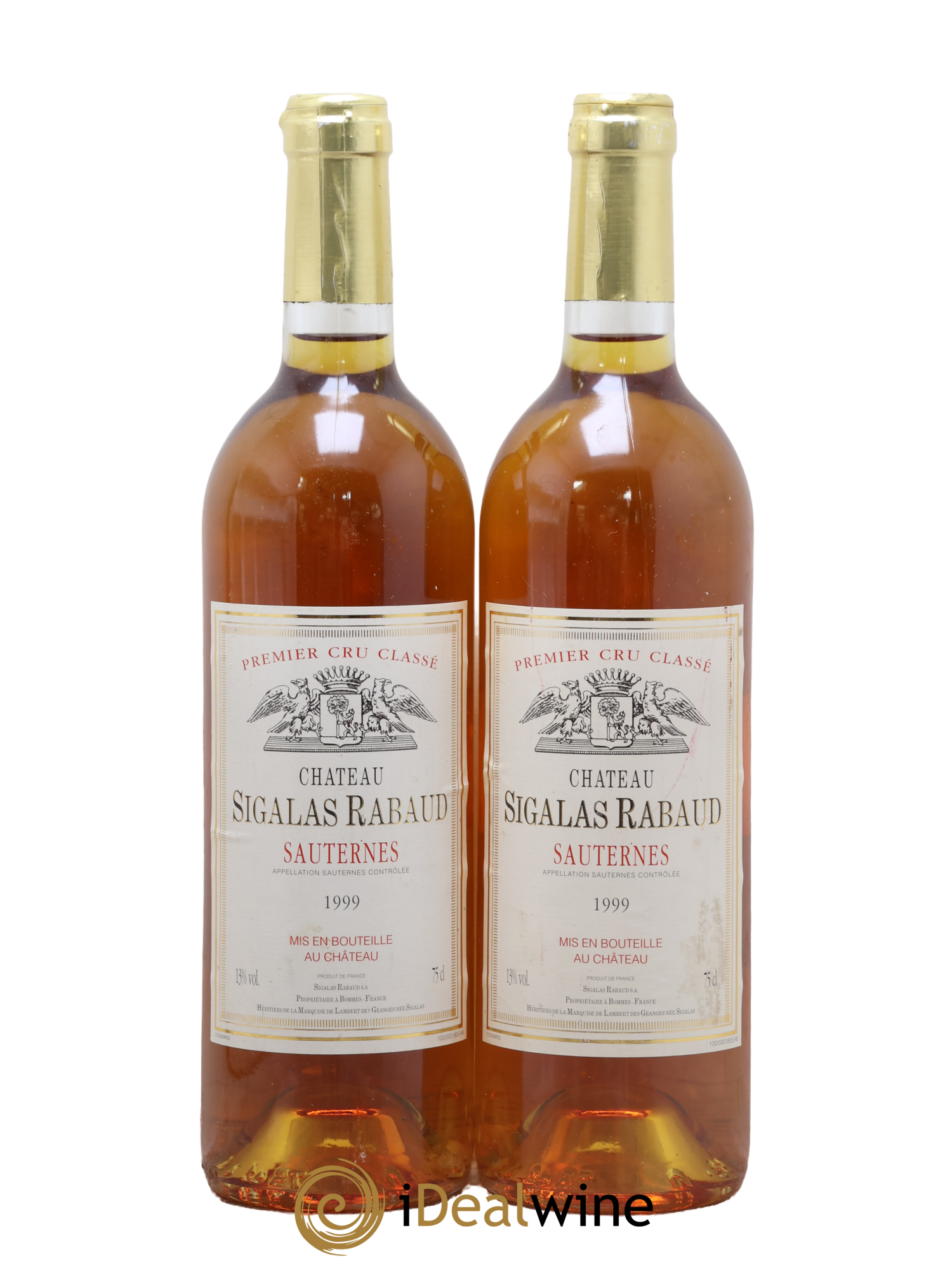 Château Sigalas Rabaud 1er Grand Cru Classé 1999 - Lotto di 2 bottiglie - 0