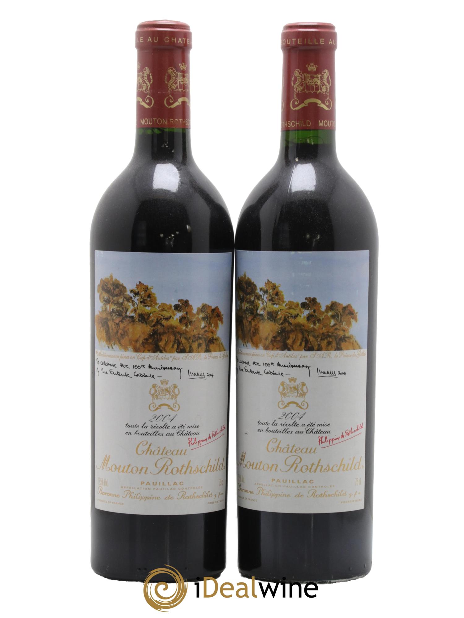 Château Mouton Rothschild 1er Grand Cru Classé 2004 - Lot de 2 bouteilles - 0