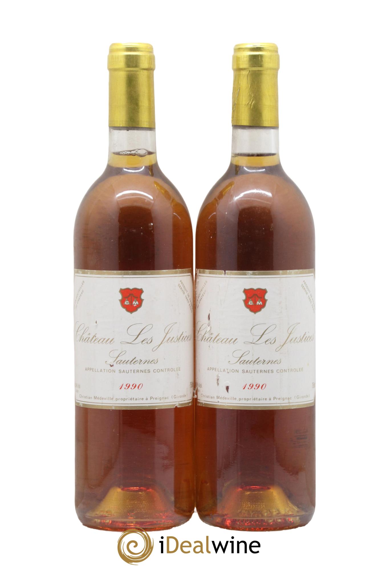 Château les Justices Cru Bourgeois 1990 - Lot of 2 bottles - 0