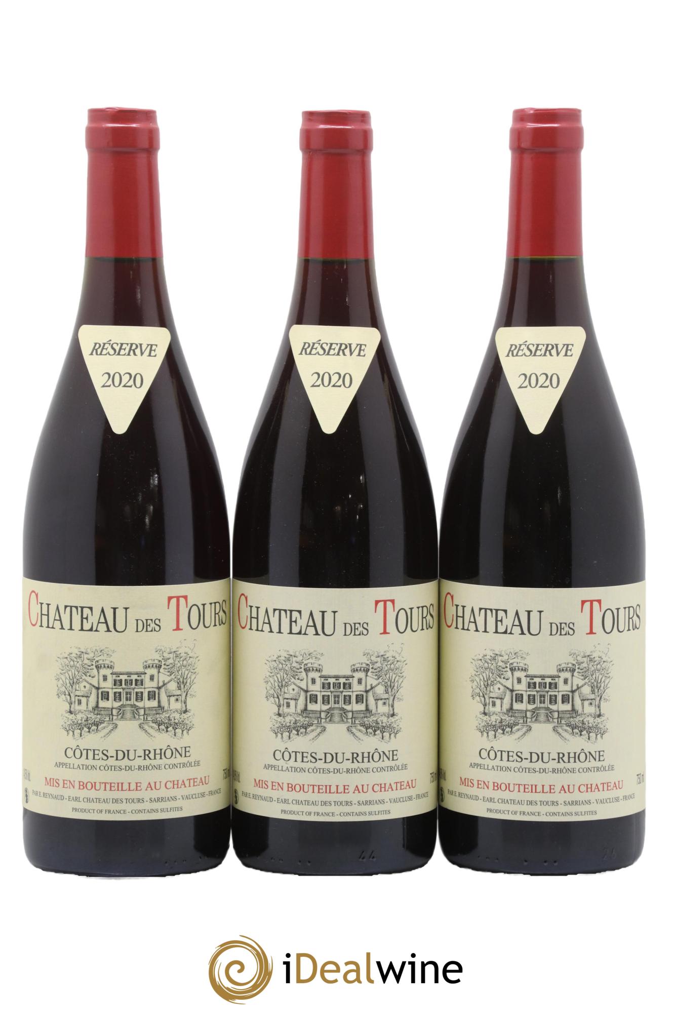 Côtes-du-Rhône Château des Tours Emmanuel Reynaud 2020 - Lot de 3 bouteilles - 0