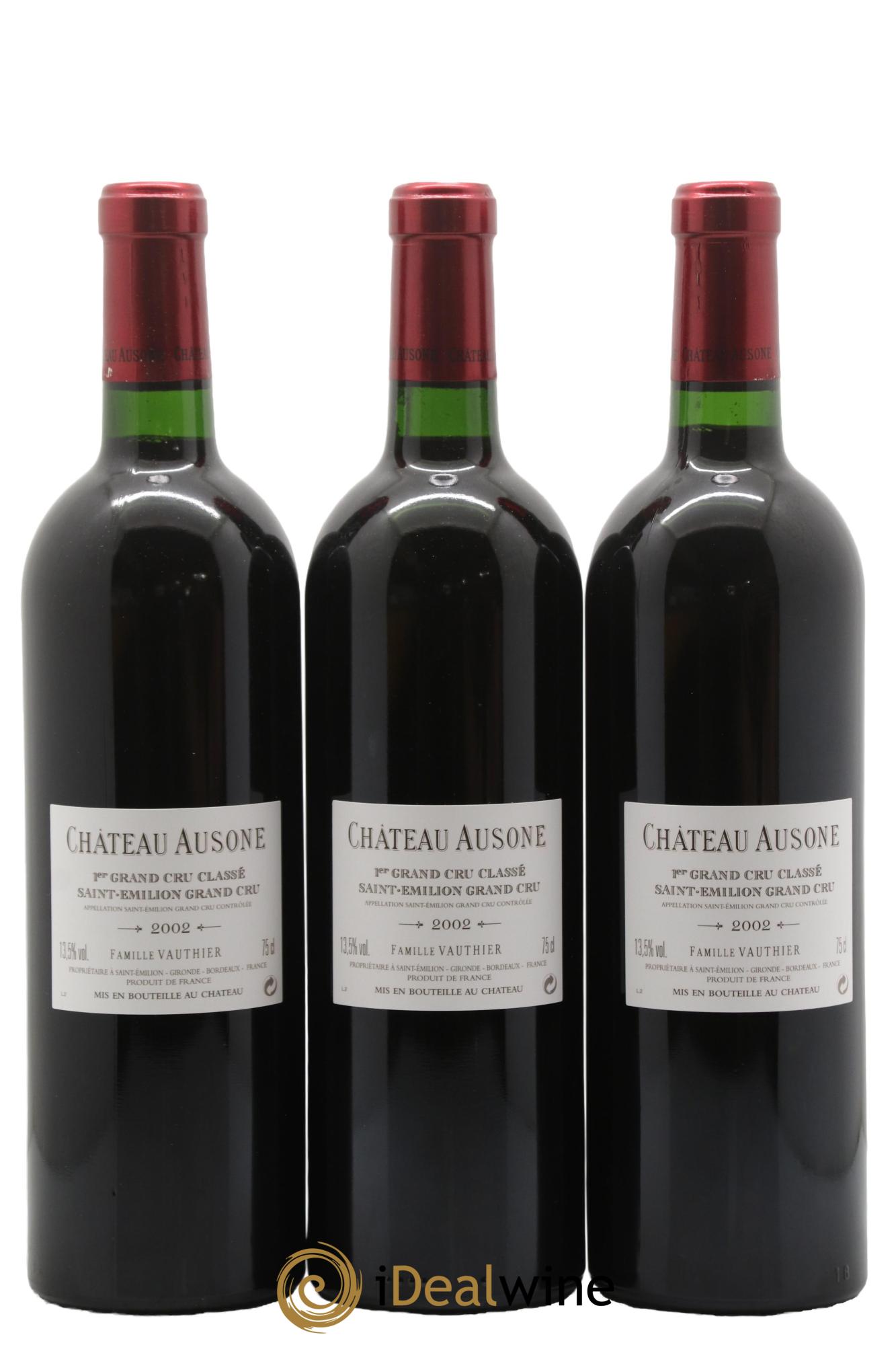 Château Ausone 1er Grand Cru Classé A 2002 - Lotto di 3 bottiglie - 1