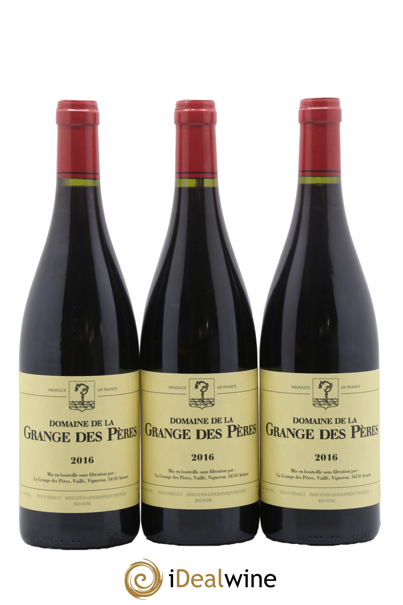Pays d'Hérault Grange des Pères Laurent Vaillé 2016 - Lot de 3 bouteilles - 0