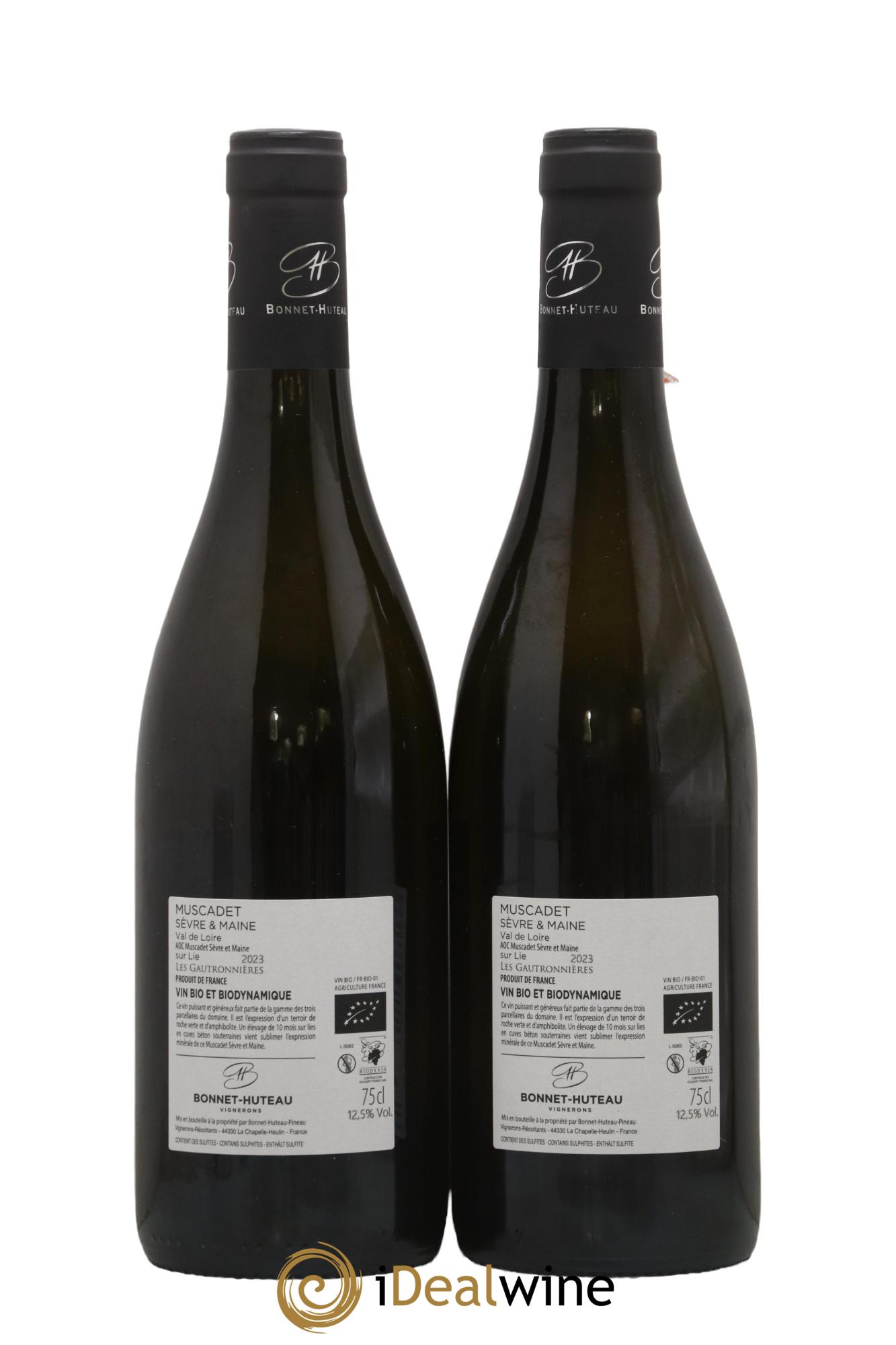 Muscadet-Sèvre-et-Maine Sur Lie Bonnet Huteau Les Gautronnieres 2023 - Lot of 2 bottles - 1