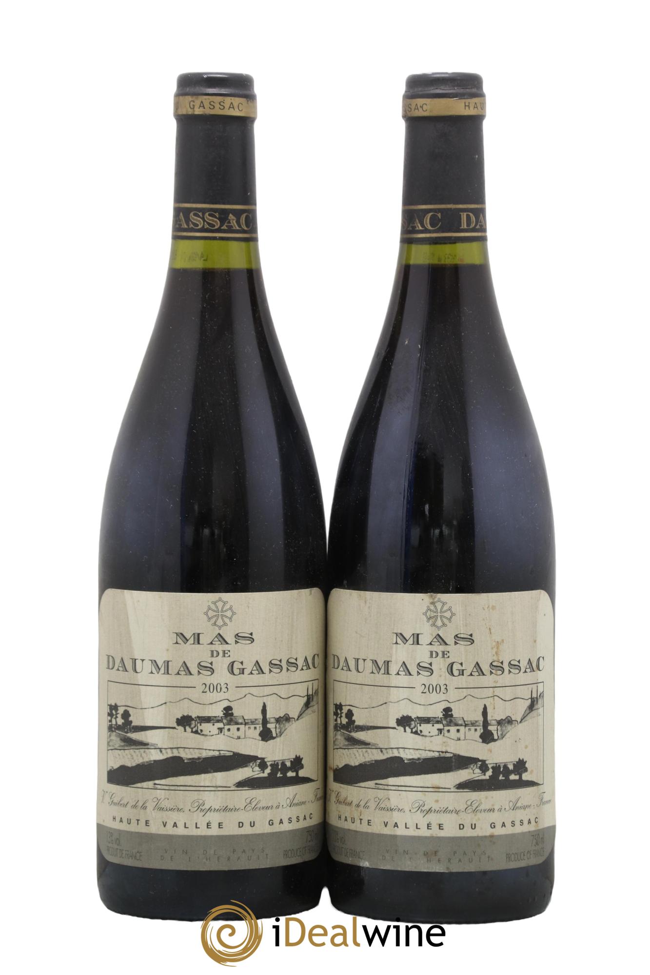 Pays d'Hérault Mas Daumas Gassac 2003 - Lot de 2 bouteilles - 0