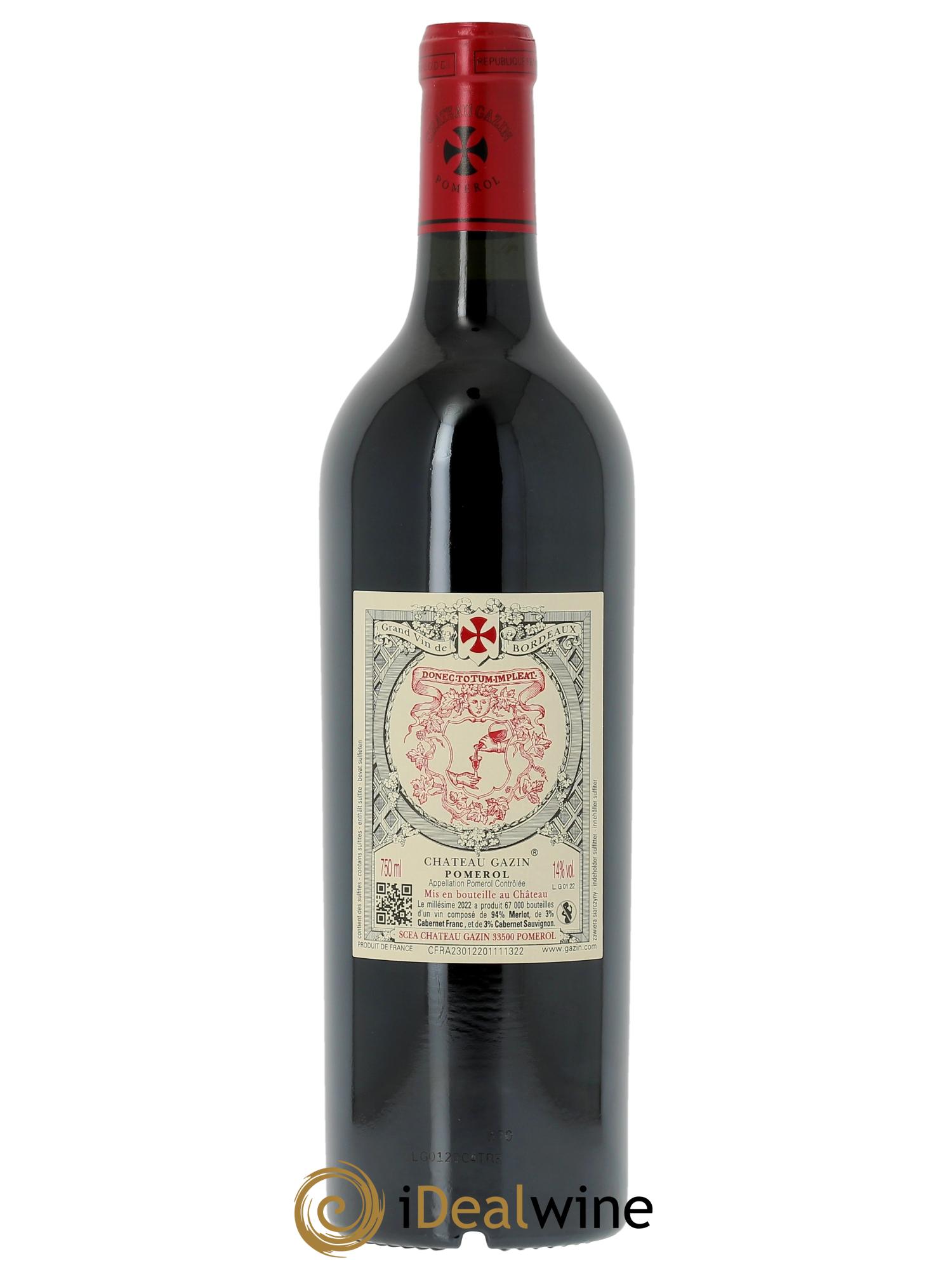 Château Gazin (CBO à partir de 6 bts) 2022 - Lot de 1 bouteille - 1