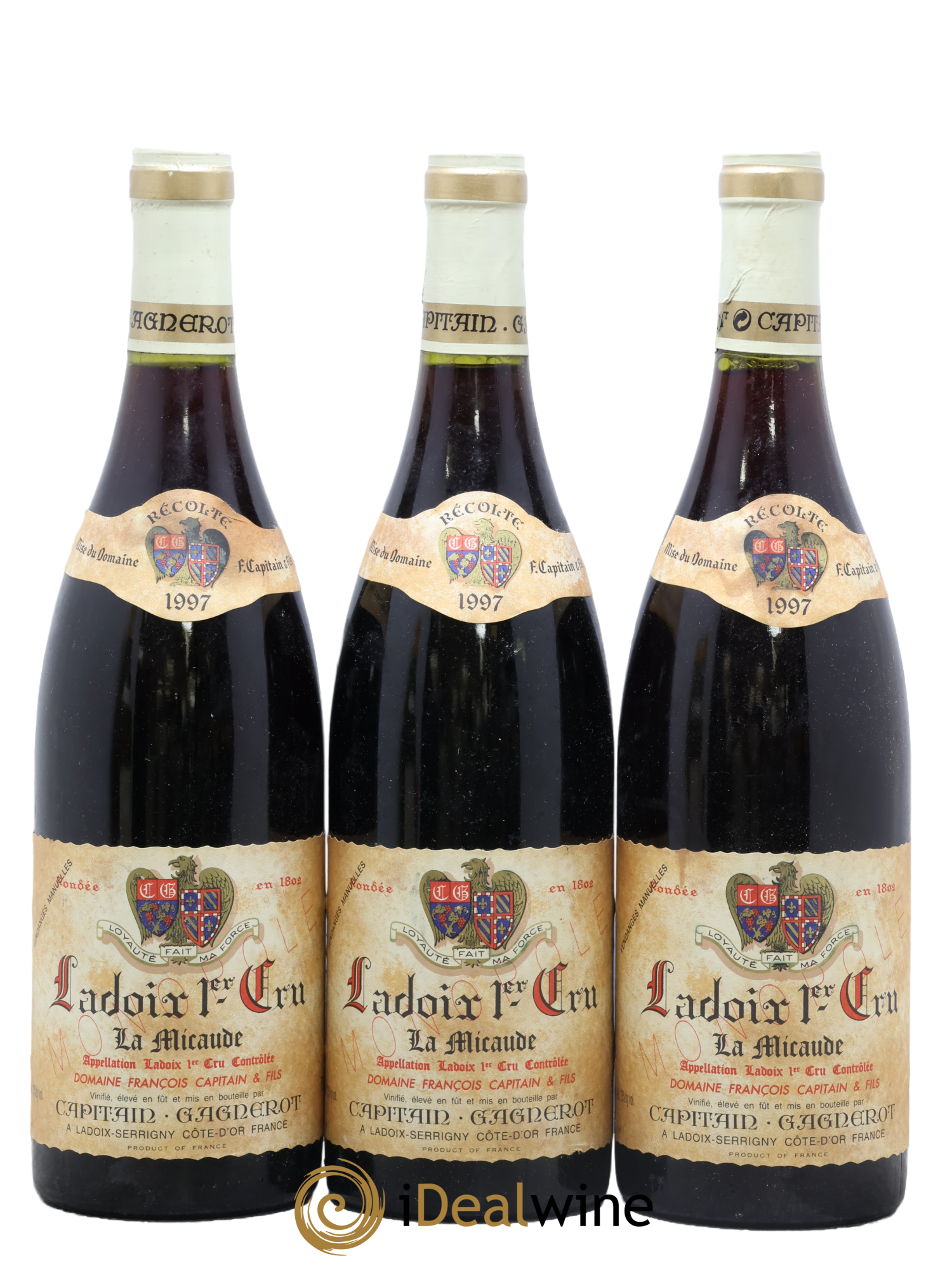 Ladoix 1er Cru La Miraude Capitain-Gagnerot 1997 - Lot de 3 bouteilles - 0
